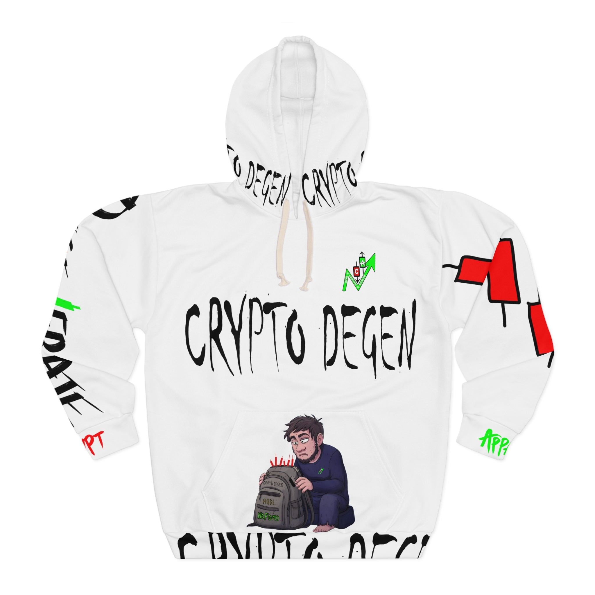Crypto Degen Hoodie — Crypto Apparel "Innovate & Empower" All-Over Print