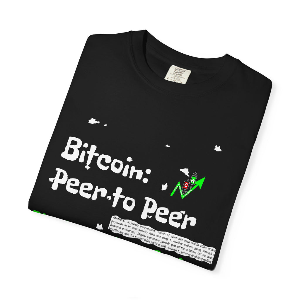 Crypt Apparel Bitcoin inspired T-Shirt | Crypto Graphic Tee, White Paper Text