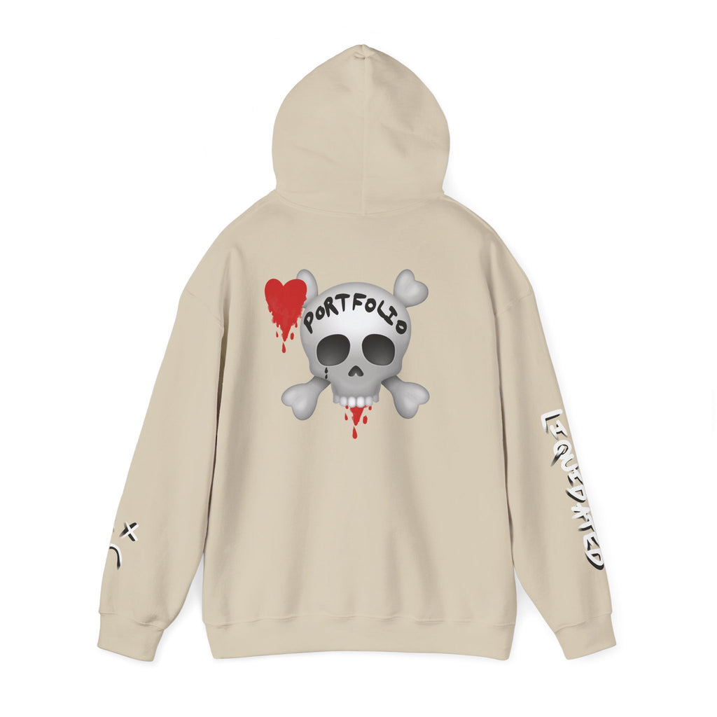 Rekt Portfolio Crypto Trading Hoodie – Crypt Apparel Skull Heart Graffiti Streetwear Pullover