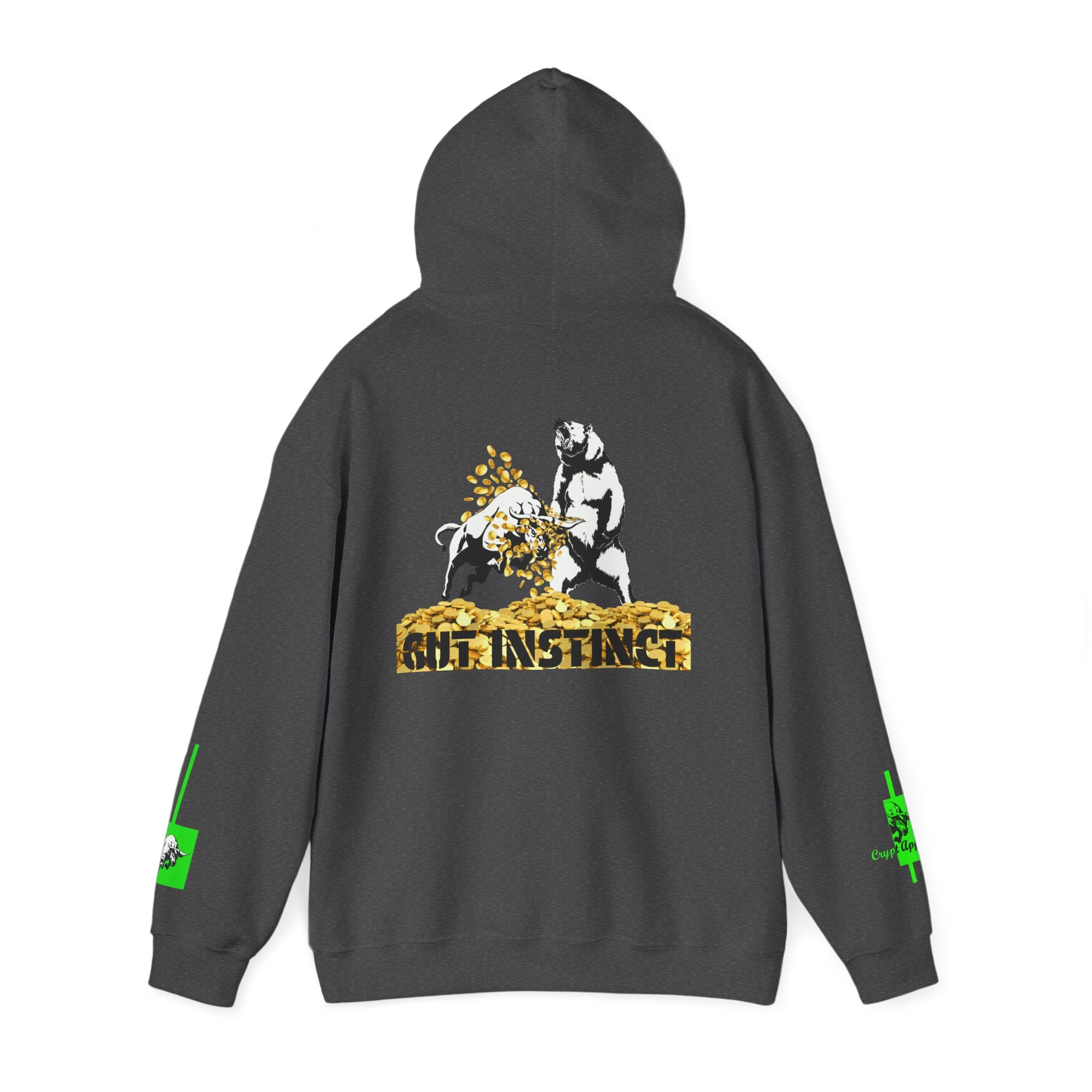 Gut Instinct Bulls vs Bears Hoodie — Crypt Apparel “Slay the Bears” Crypto Graphic Hoodie