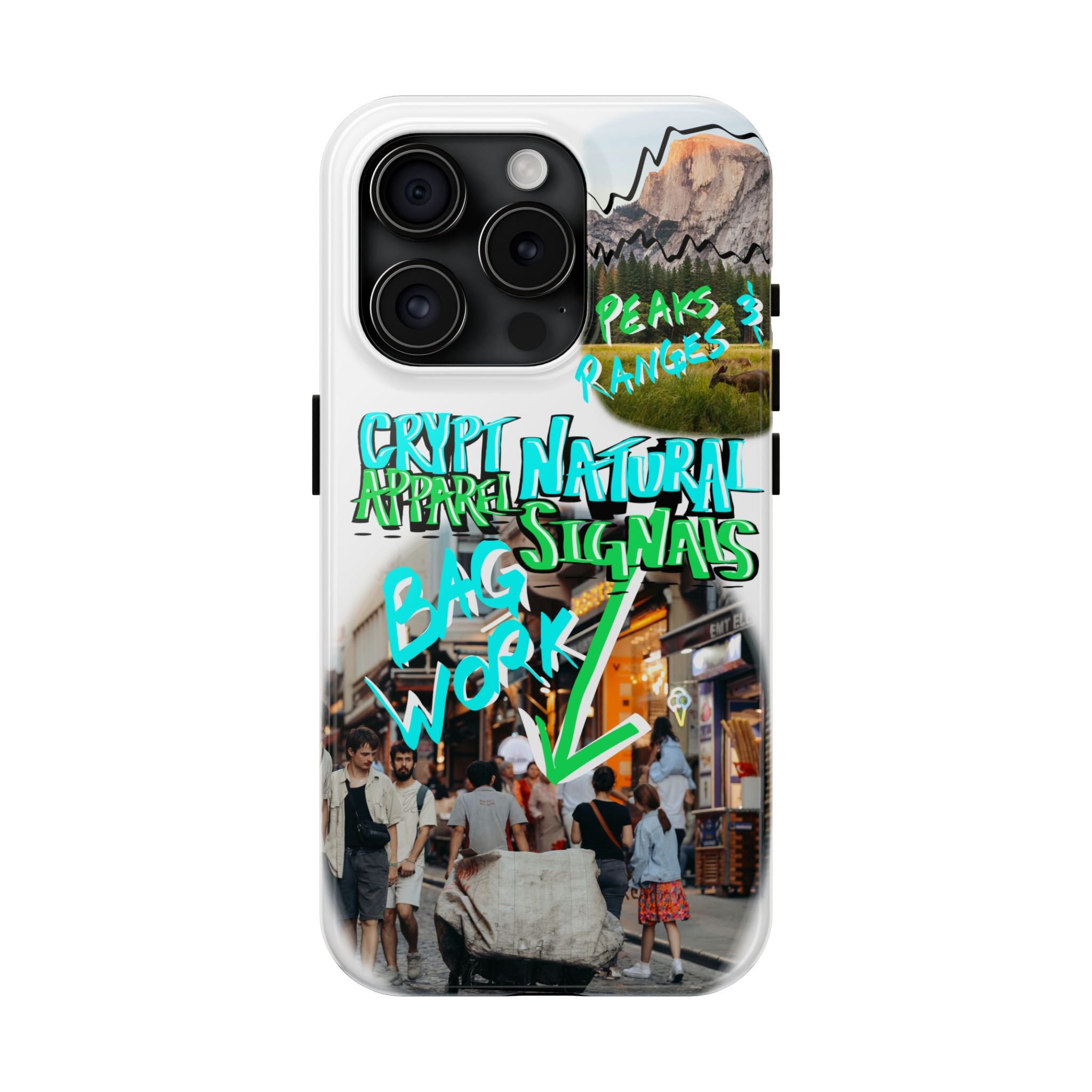 Natural Signals Tough Phone Case — Crypt Apparel Street Collage Design