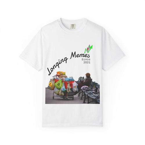 White Meme Coin Hodlers T shirt by Crypt Apparel, features meme coin bags and hopeless humor