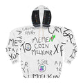 White All Over Print Crypto Meme Coin Millionaire Hoodie by Crypt Apparel