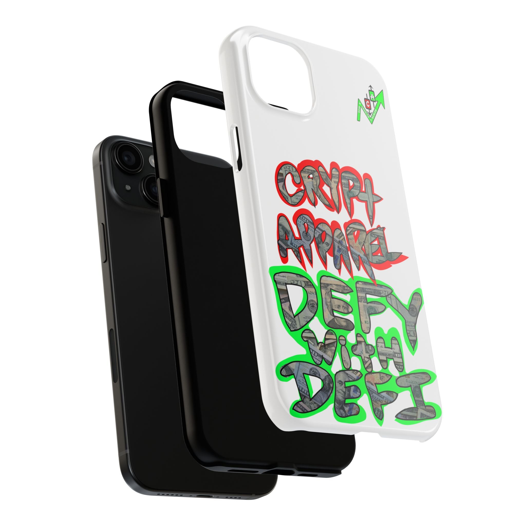 DEFY with DEFI Tough Phone Case — "Crypt Apparel: "Money" Graffiti Crypto Design
