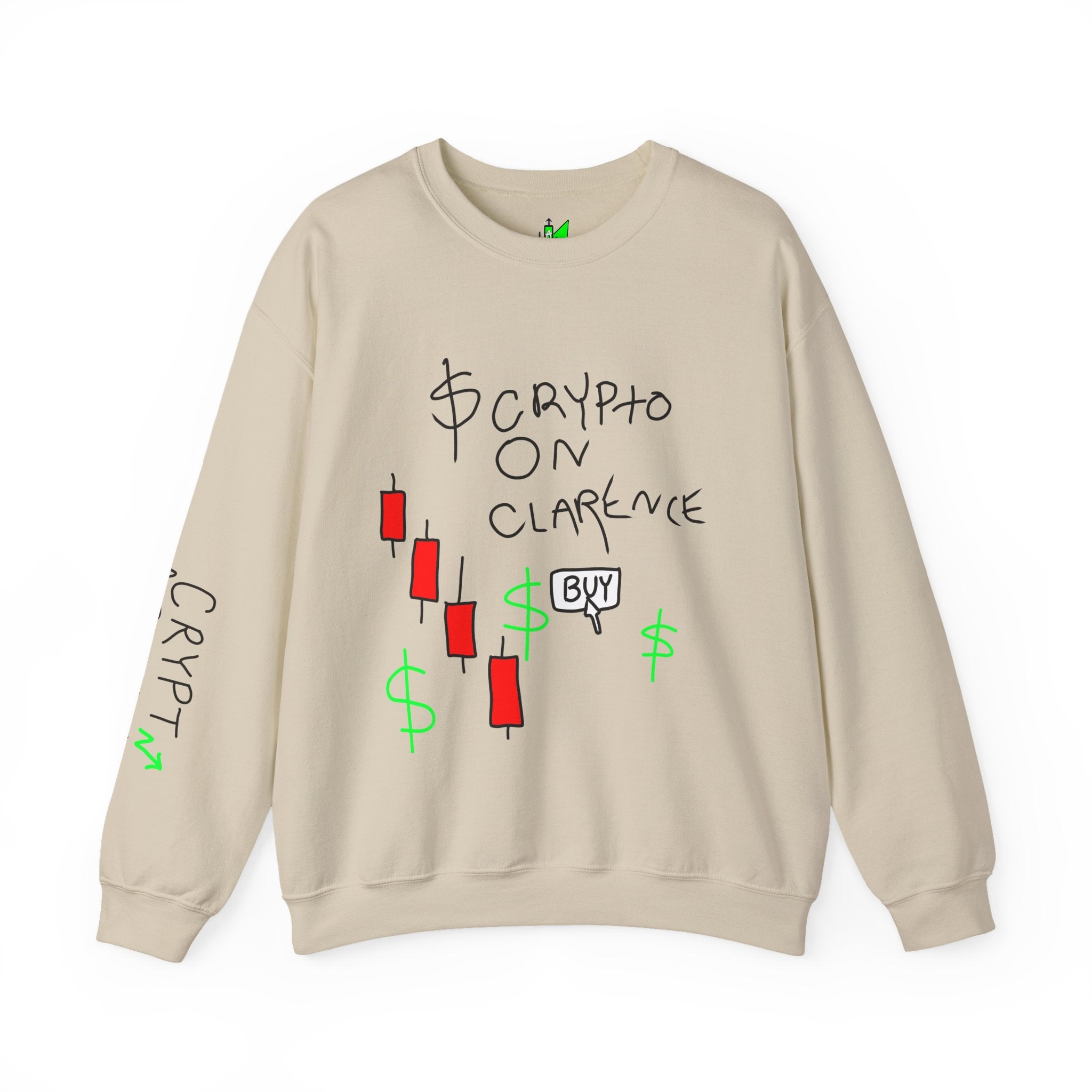 Crypto On Clarence Crewneck Sweatshirt — Crypt Apparel Design