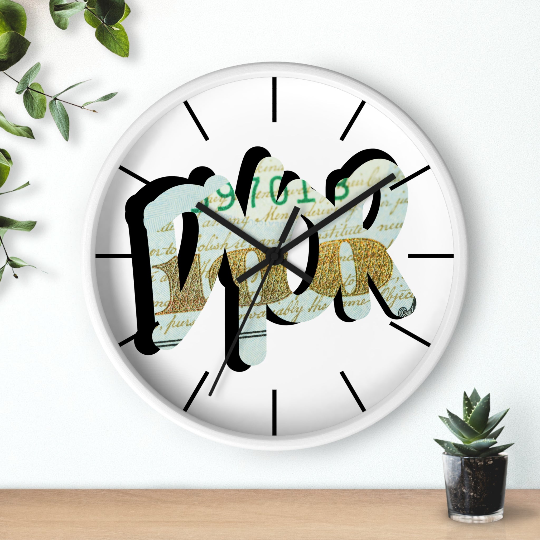 DYOR Crypto Graffiti Script Wall Clock — Crypt Apparel Money Graphic