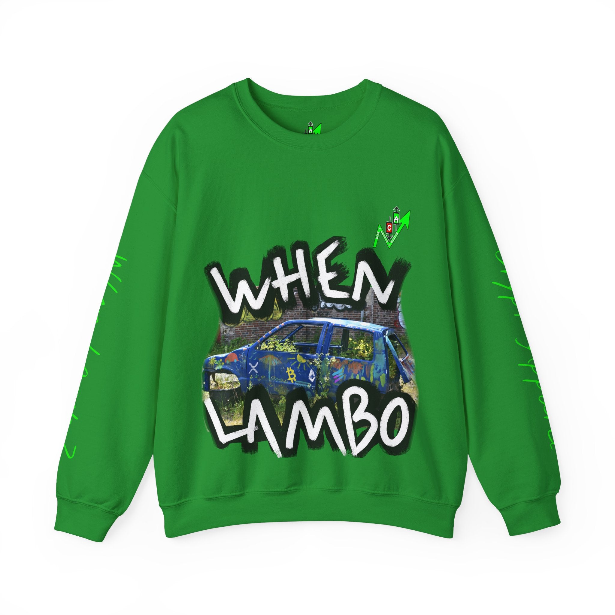 When Lambo Bitcoin inspired Graphic Crewneck Sweatshirt | Crypto Art Streetwear