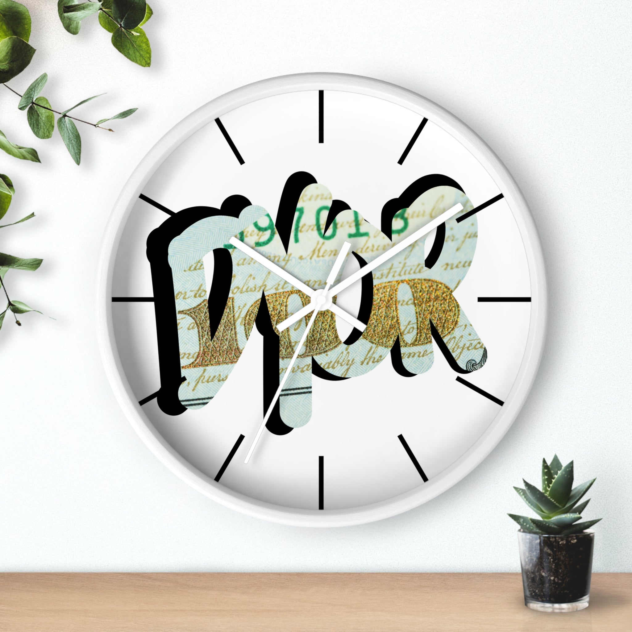 DYOR Crypto Graffiti Script Wall Clock — Crypt Apparel Money Graphic