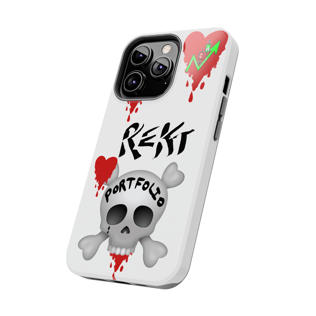 Rekt Portfolio Tough Phone Case — Skull & Dripping Heart Protective Cover