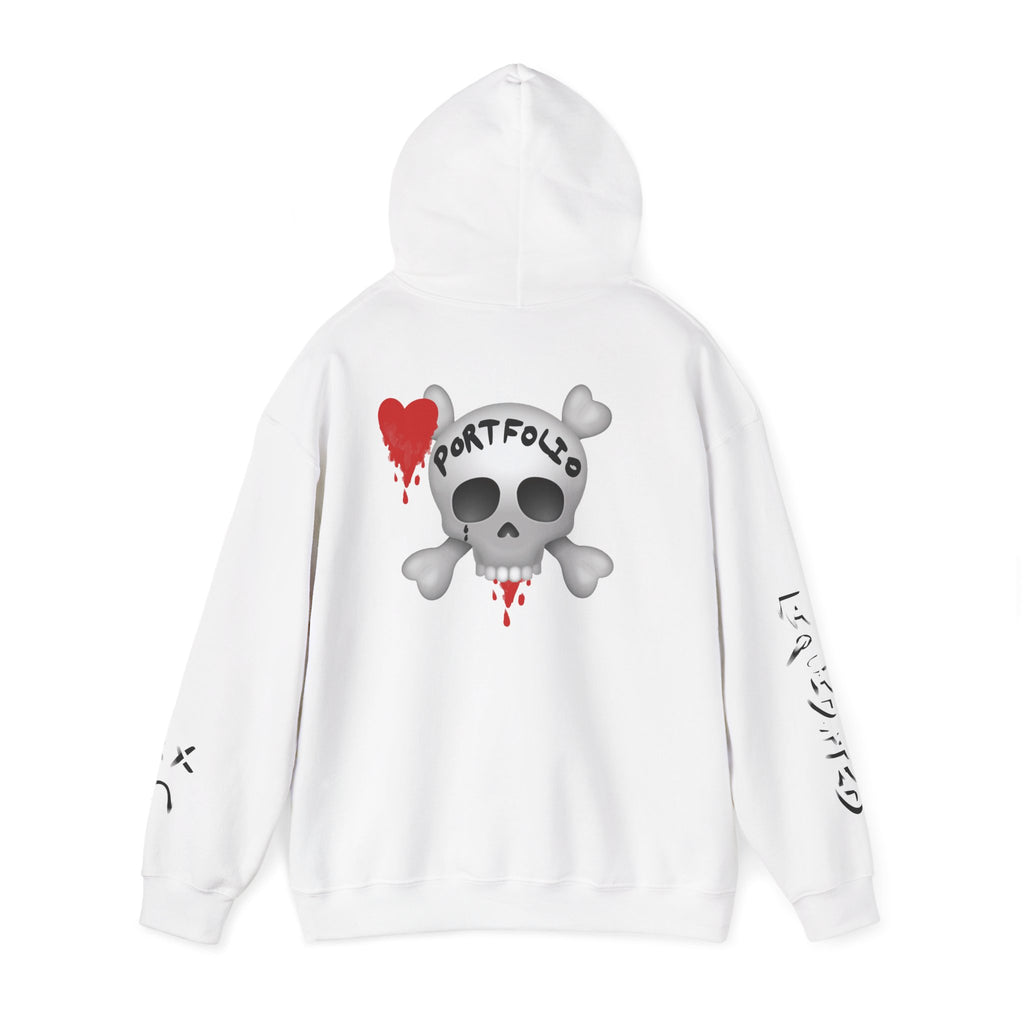 Rekt Portfolio Crypto Trading Hoodie – Crypt Apparel Skull Heart Graffiti Streetwear Pullover