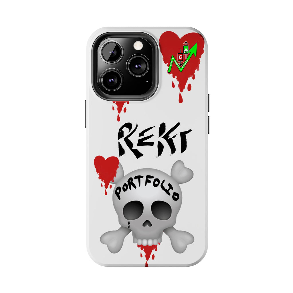 Rekt Portfolio Tough Phone Case — Skull & Dripping Heart Protective Cover