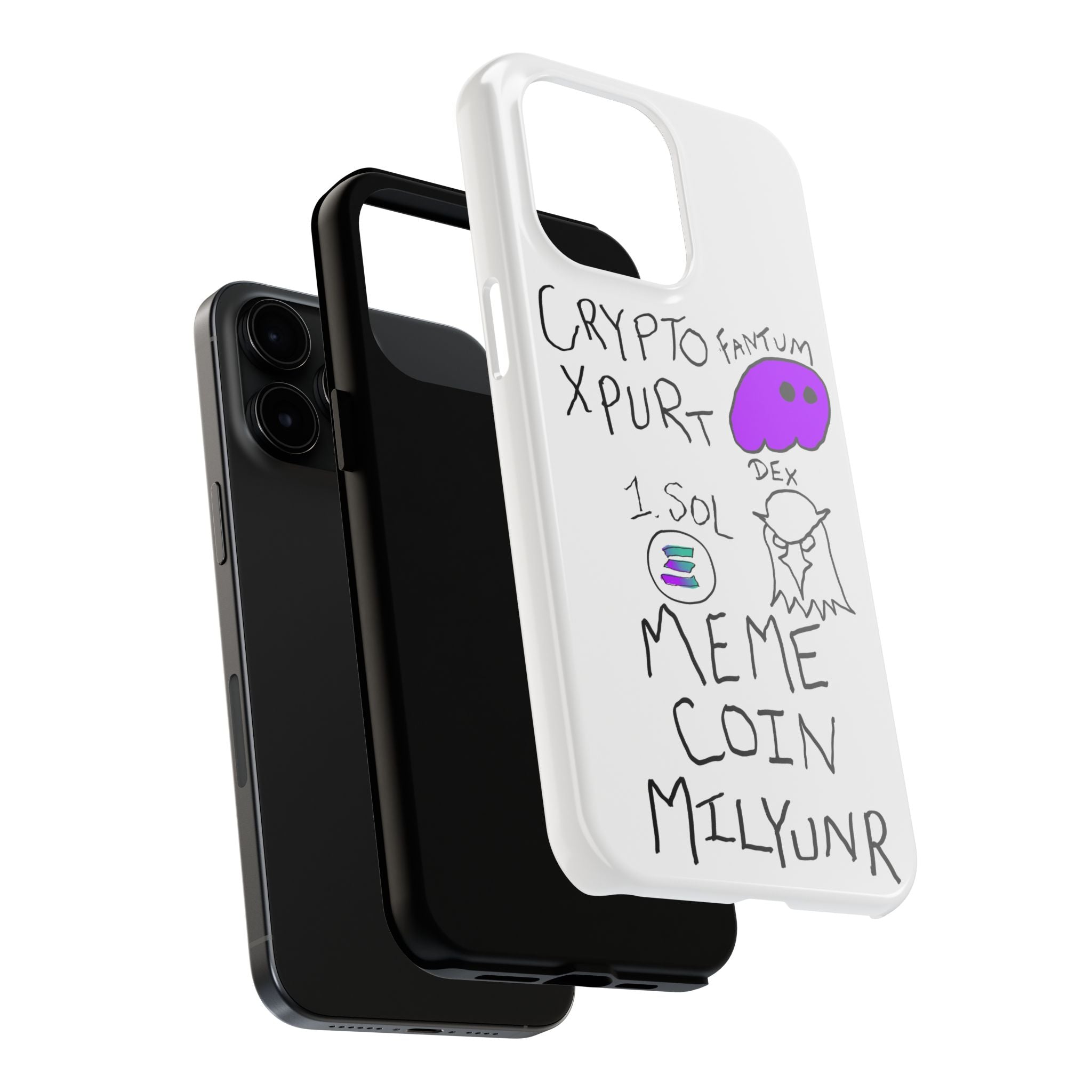 Meme Coin Millionaire Tough Phone Case — Crypto Meme Coin Doodle Design ("Meme Coin Milyunr")