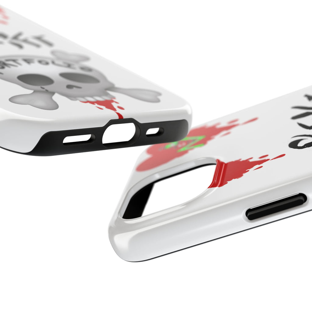 Rekt Portfolio Tough Phone Case — Skull & Dripping Heart Protective Cover