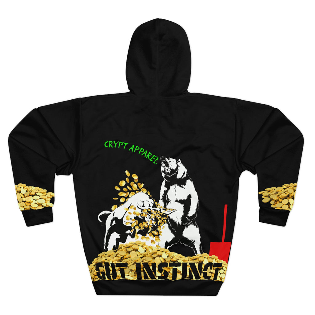 Gut Instinct Bear & Bull Crypto Hoodie — "Slay the Bears" Crypt Apparel All-Over Print