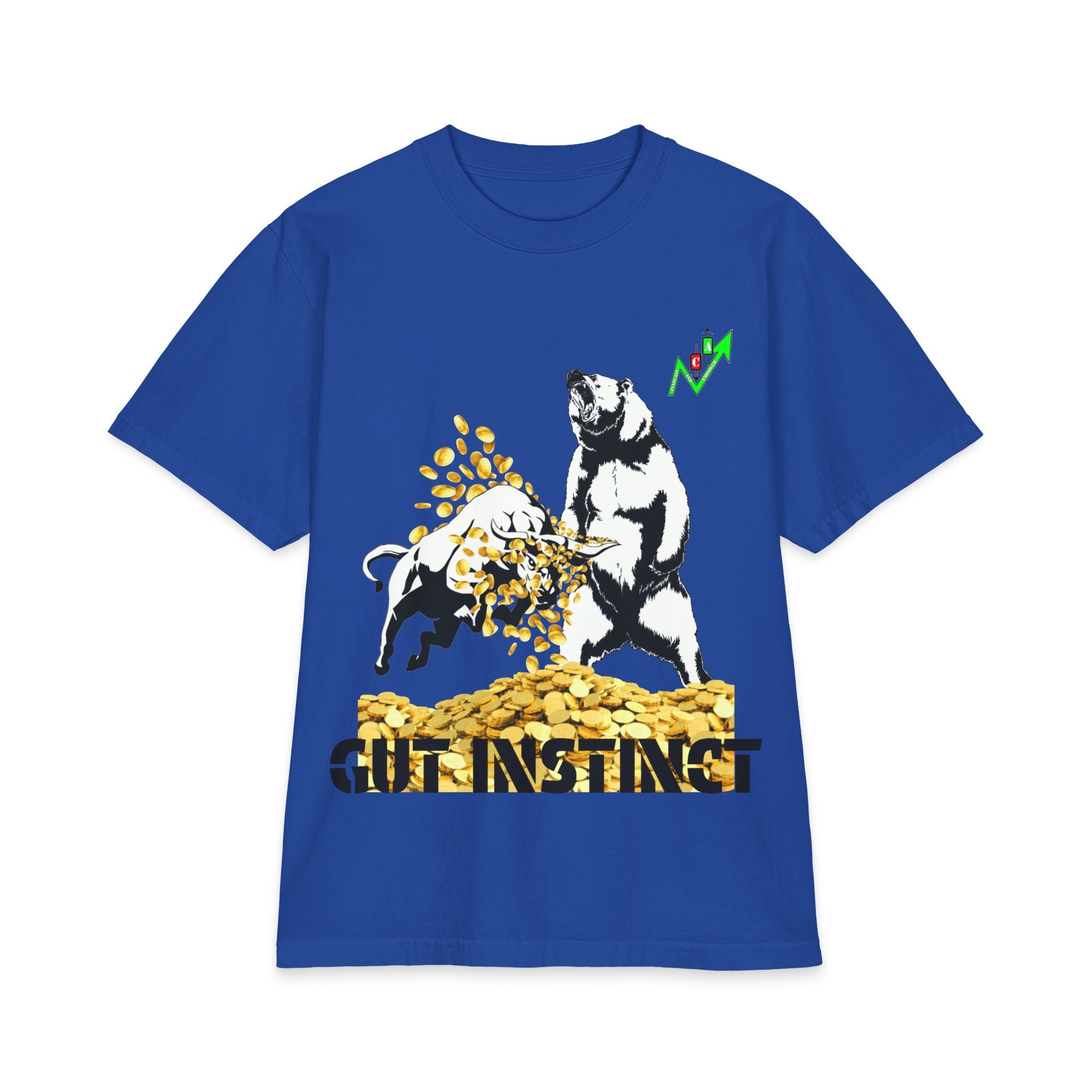 Gut Instinct Bull vs Bear Graphic Tee – Crypt Apparel "Slay the Bears" Stock Market Shirt