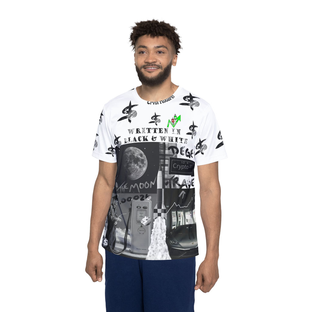 B&W Crypt Apparel T-Shirt | All Over Crypto Design Sports Jersey