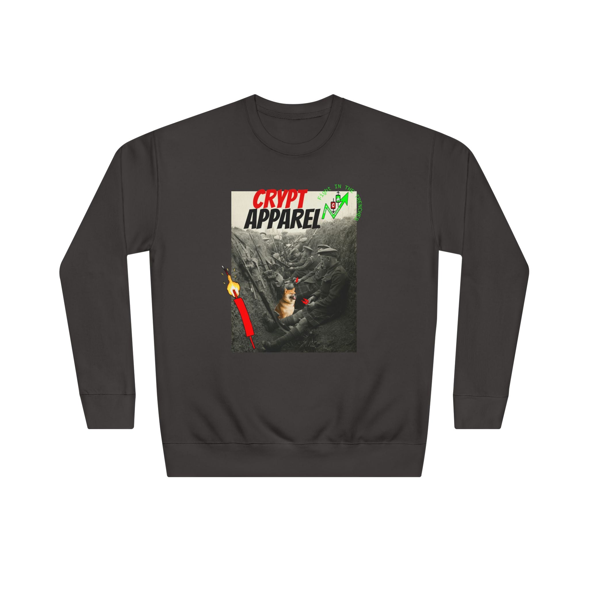 The Trenches Crewneck Sweatshirt — Crypt Apparel Crypto Graphic Pullover