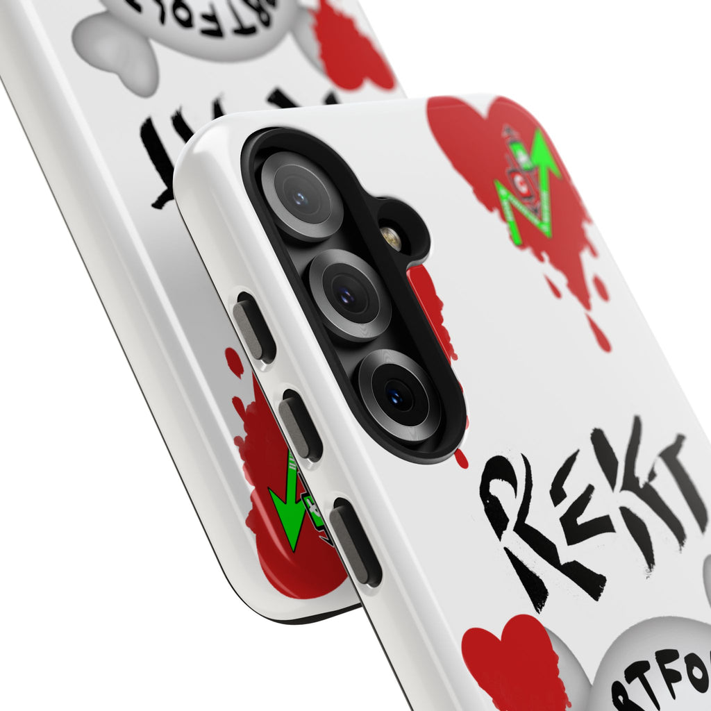 Rekt Portfolio Tough Phone Case — Skull & Dripping Heart Protective Cover