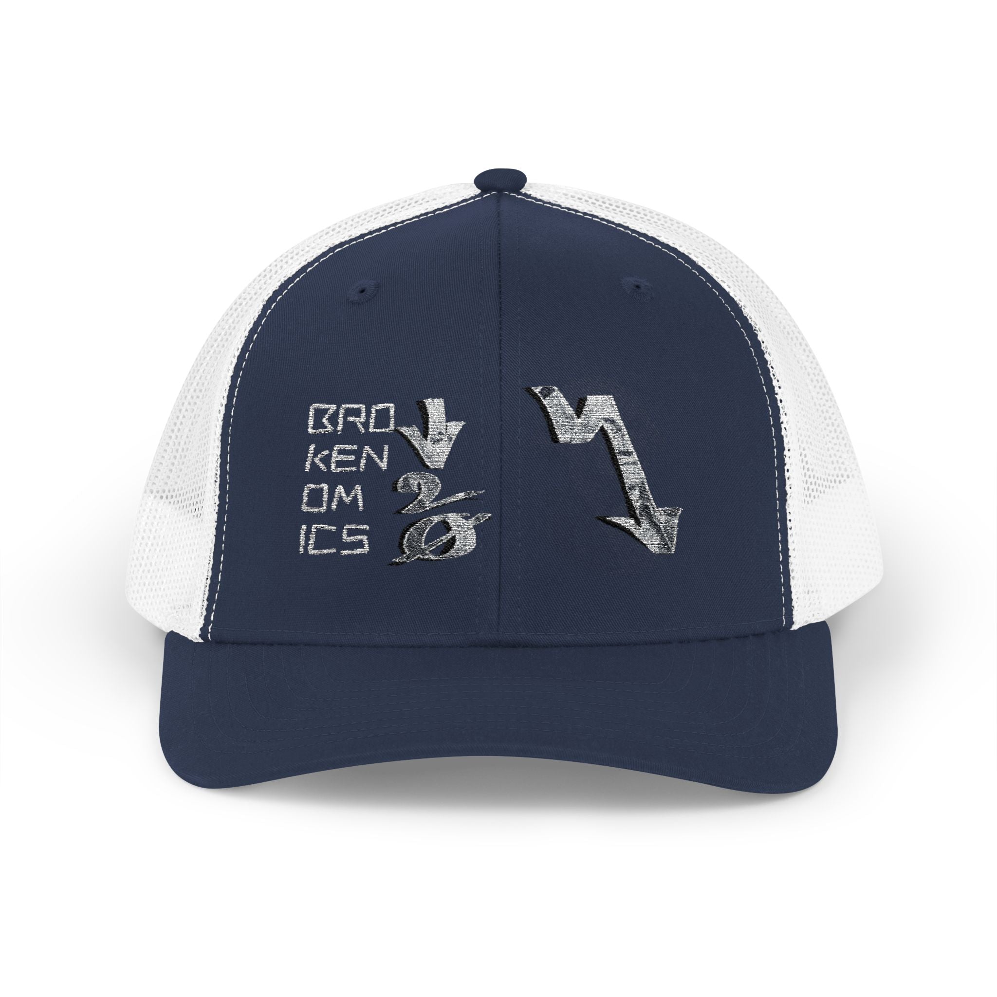 Brokenomics Crypto Trucker Cap - Crypt Apparel Distressed Arrow Graphic Snapback