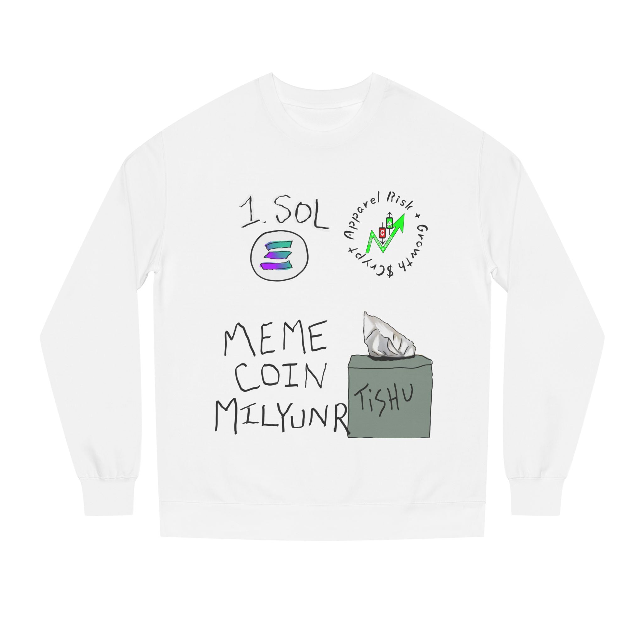 Meme Coin Millionaire Crewneck Sweatshirt — 'Crypt Apparel' Crypto Design