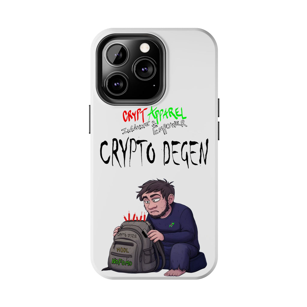 Crypto Degen Tough Phone Case — Cartoon HODL Backpack Design
