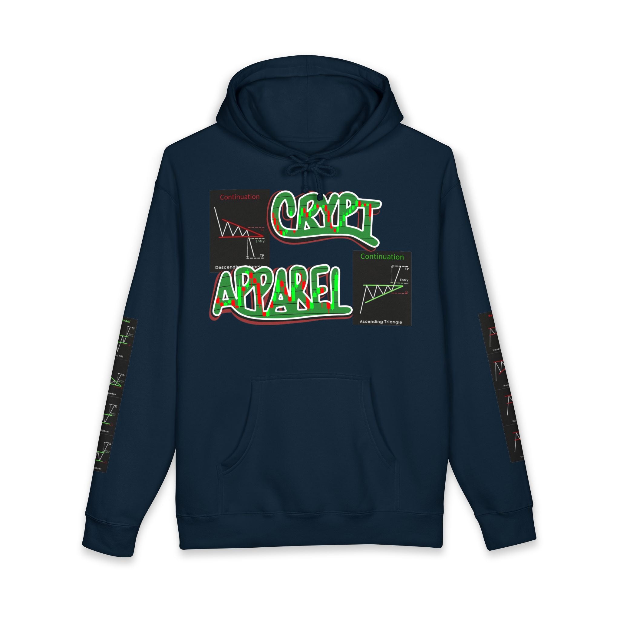 Charted Crypto Hoodie — "Crypt Apparel" Trading Hoodie