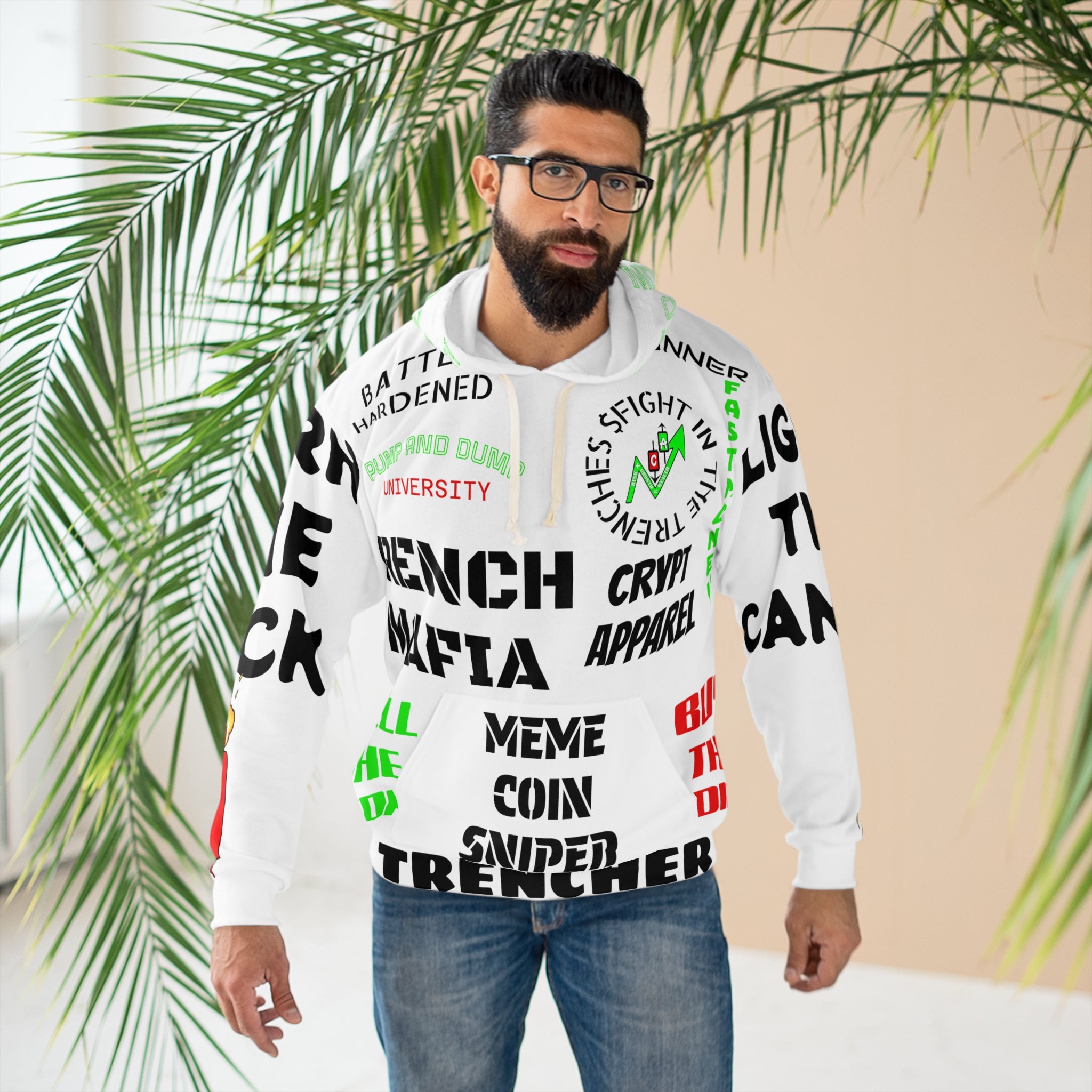 The Trenches Hoodie — Crypt Apparel Cryptocurrency Graphic Pullover