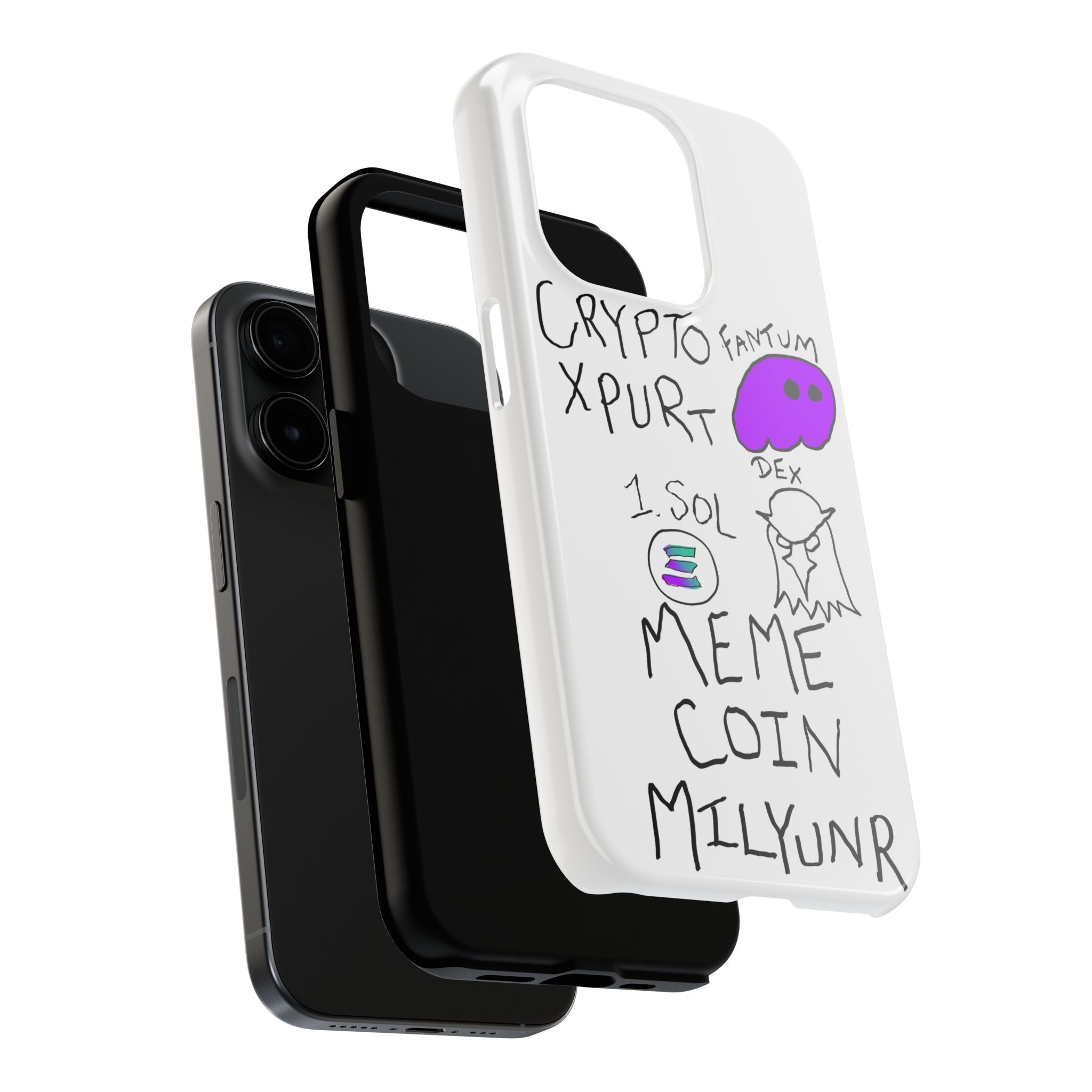 Meme Coin Millionaire Tough Phone Case — Crypto Meme Coin Doodle Design ("Meme Coin Milyunr")
