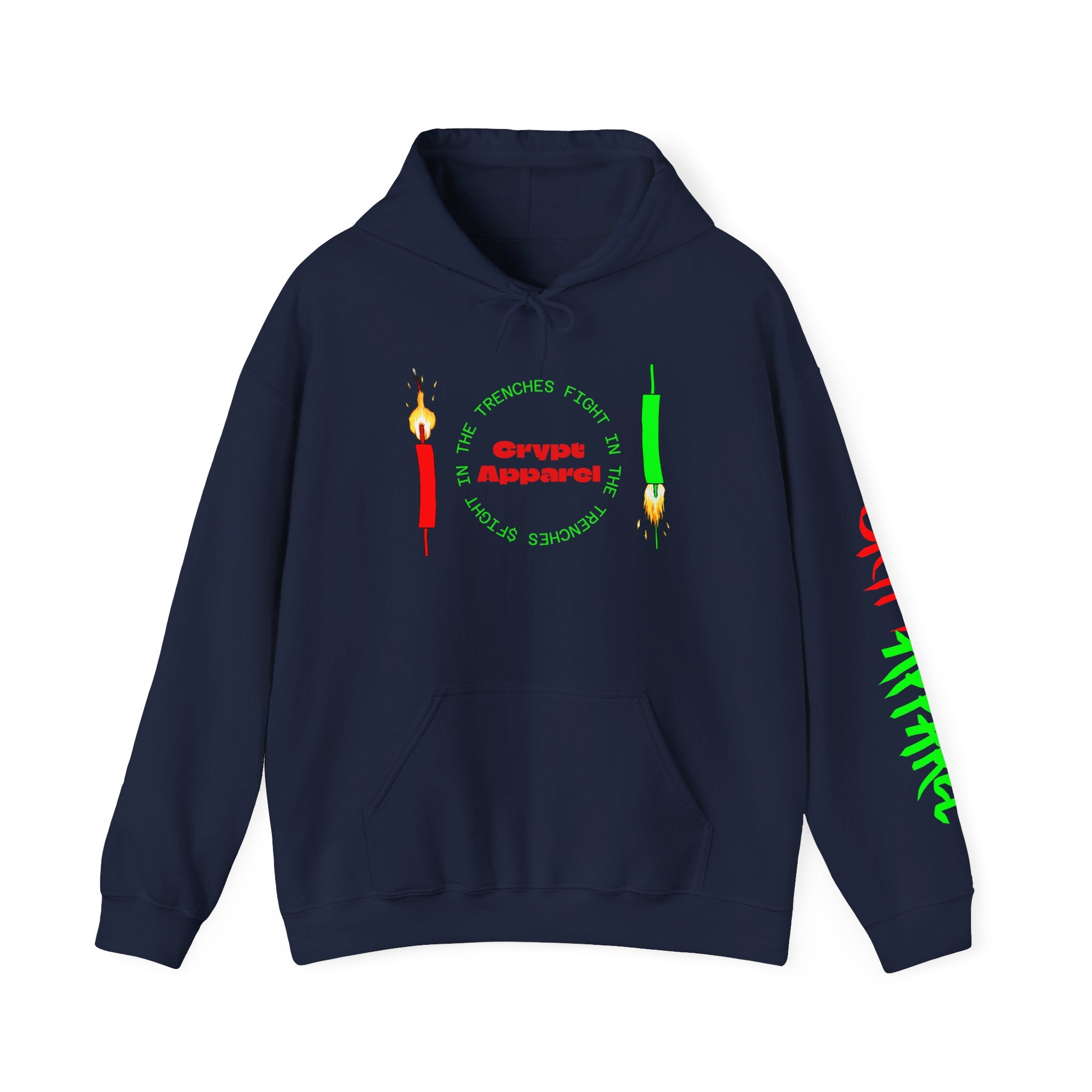 The Trenches Crypto Meme Hoodie — Crypt Apparel Trench Life Graphic Streetwear Hoodie