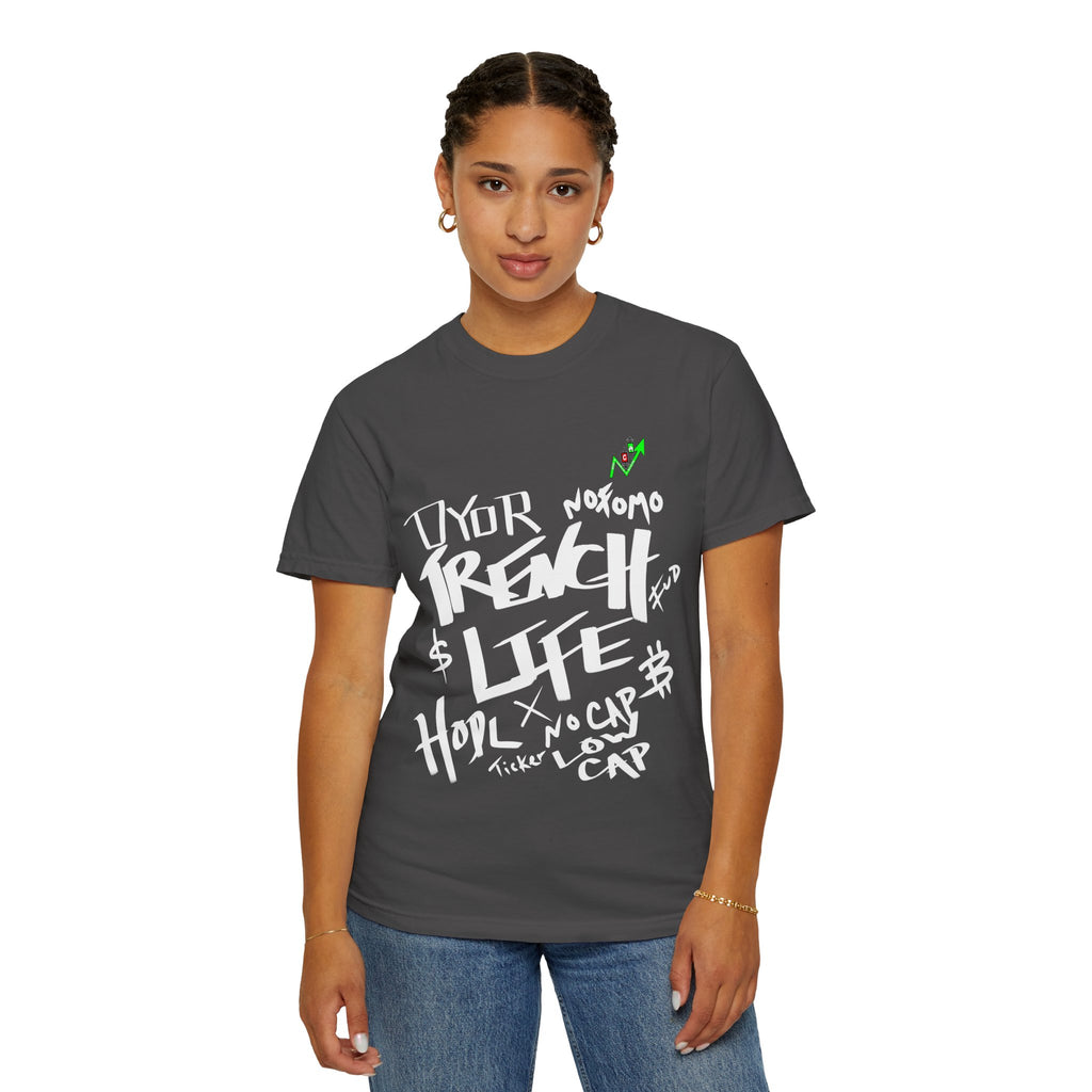 Trench Life Graffiti 'Crypt Apparel' T-Shirt | Chest Logo, Back Script