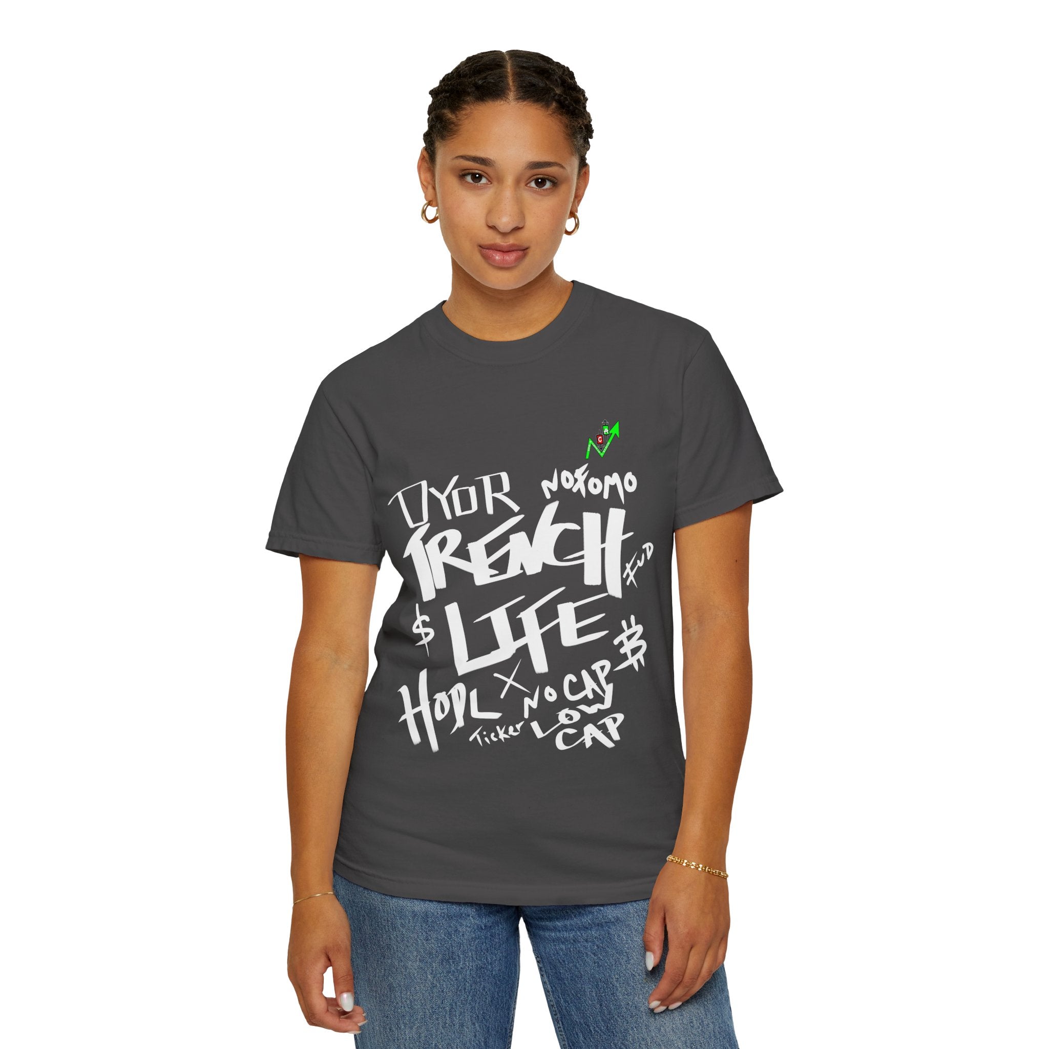Trench Life Graffiti 'Crypt Apparel' T-Shirt | Chest Logo, Back Script