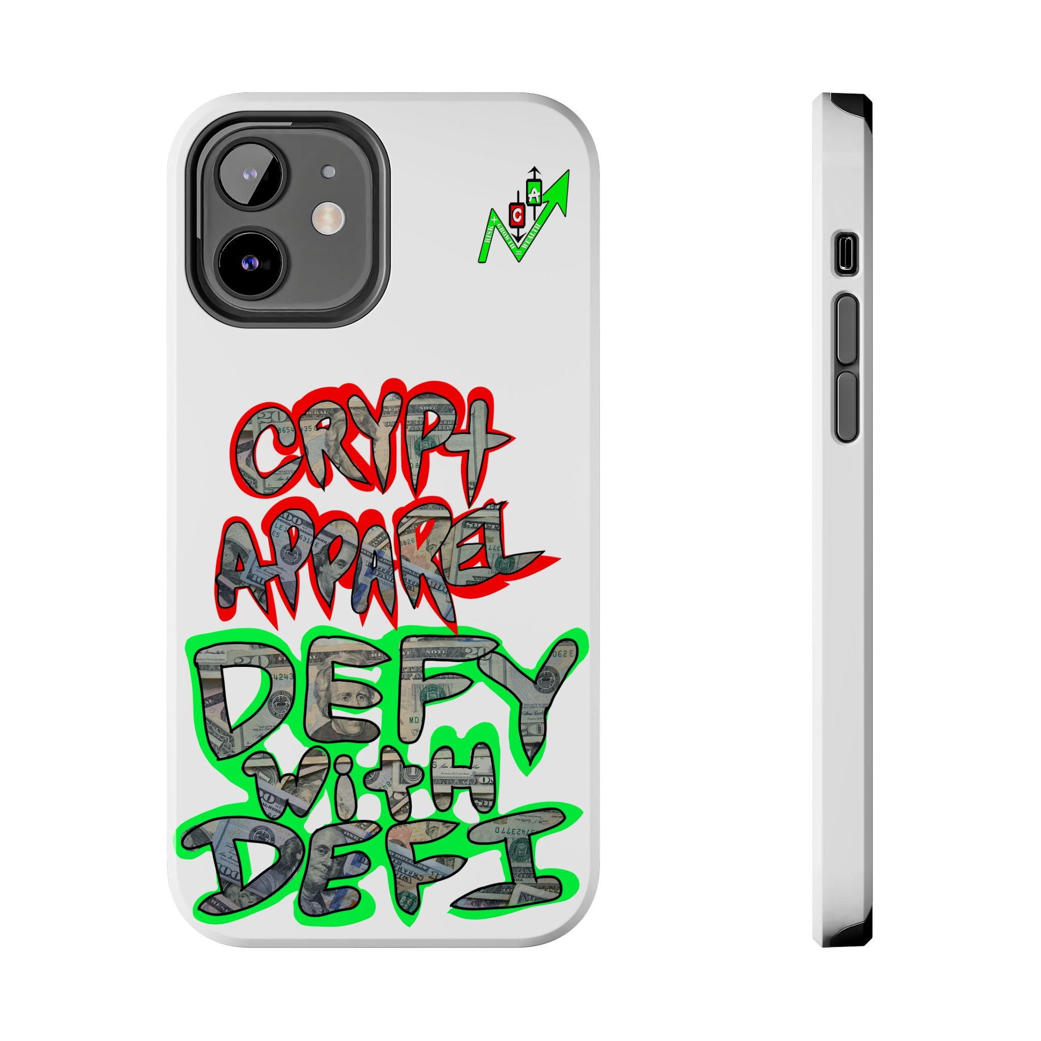 DEFY with DEFI Tough Phone Case — "Crypt Apparel: "Money" Graffiti Crypto Design
