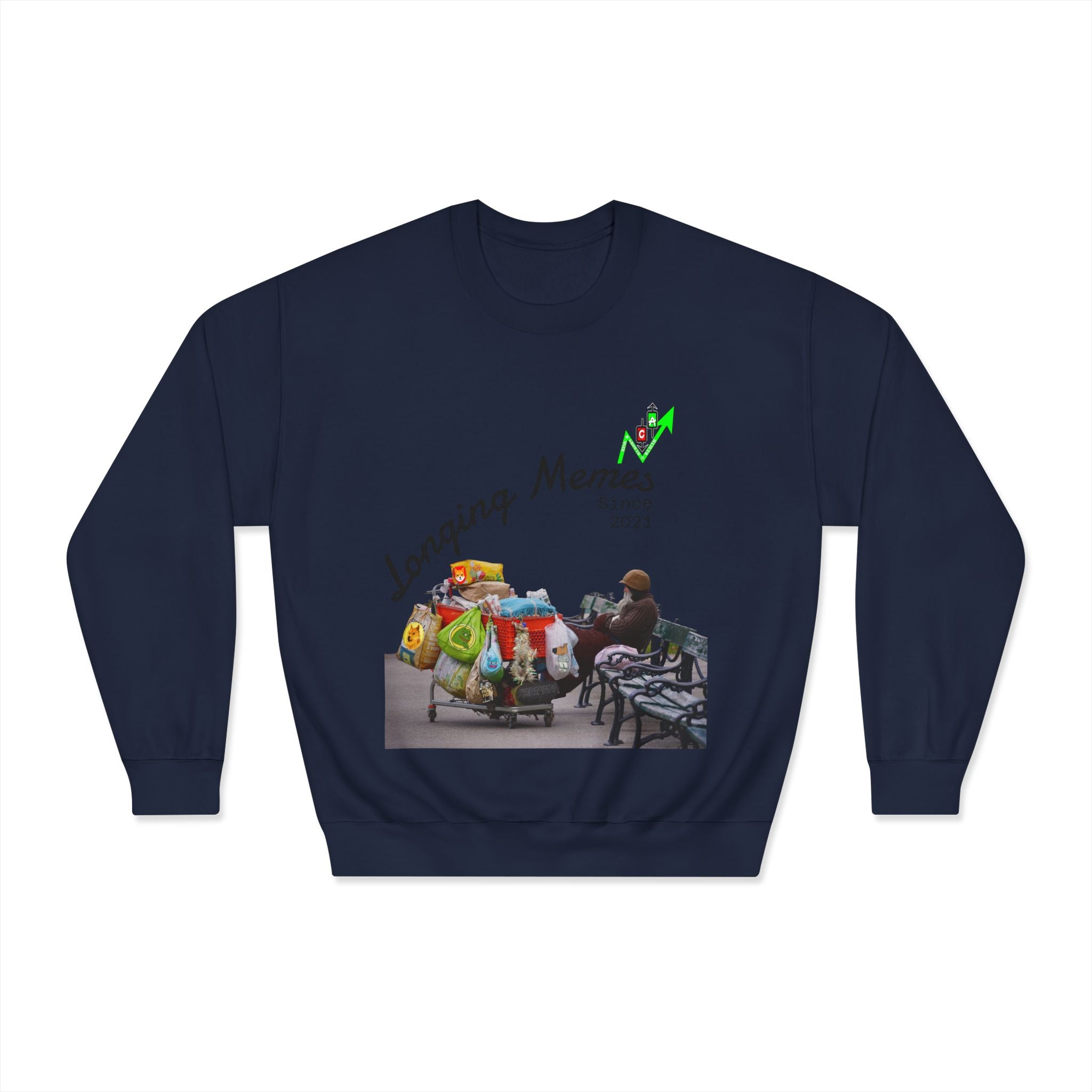 Bag Holders Meme Coin Crypto Crewneck Sweatshirt — "Crypt Apparel" Graphic