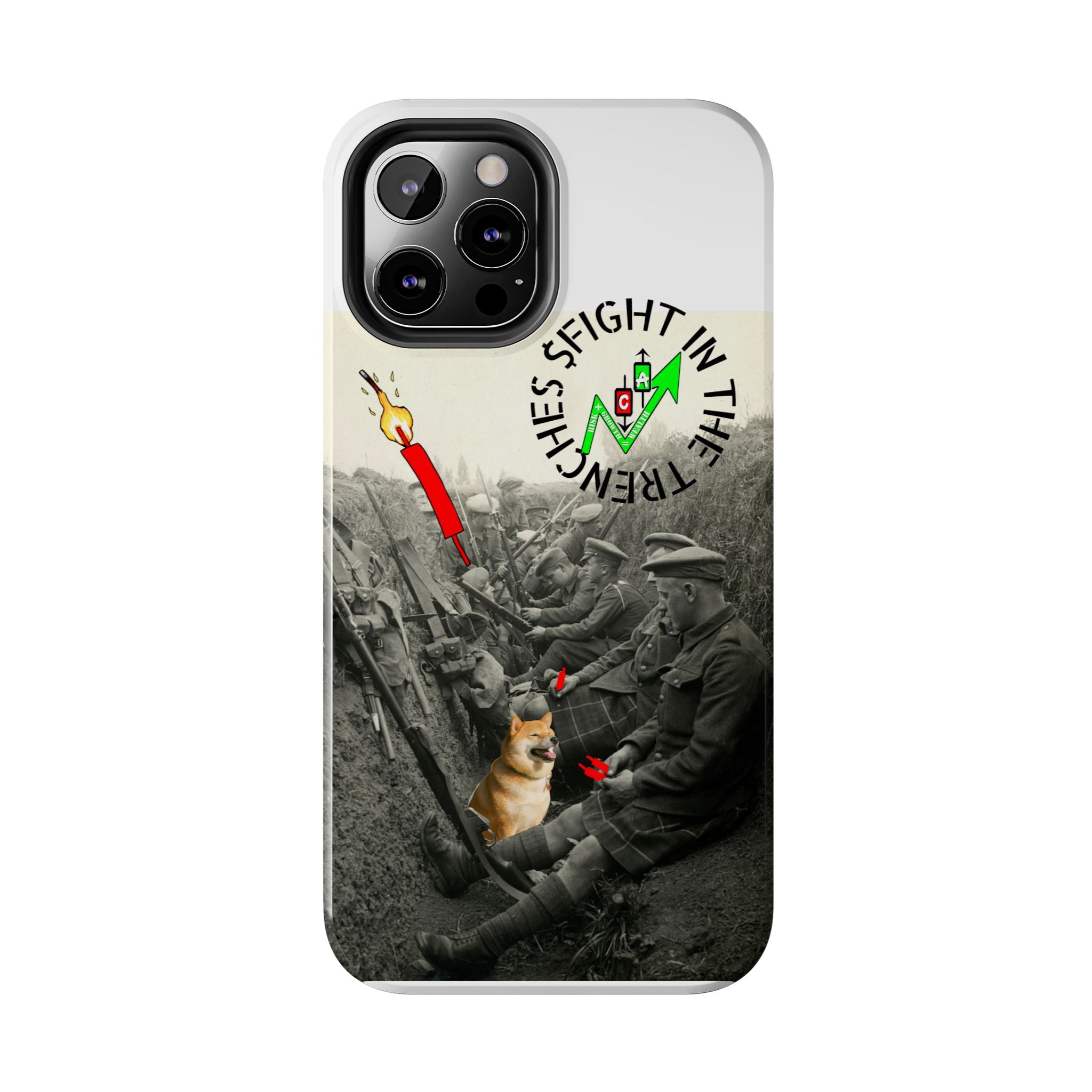 The Trenches Tough Phone Case — Crypt Apparel Trench Dog & Candle Design