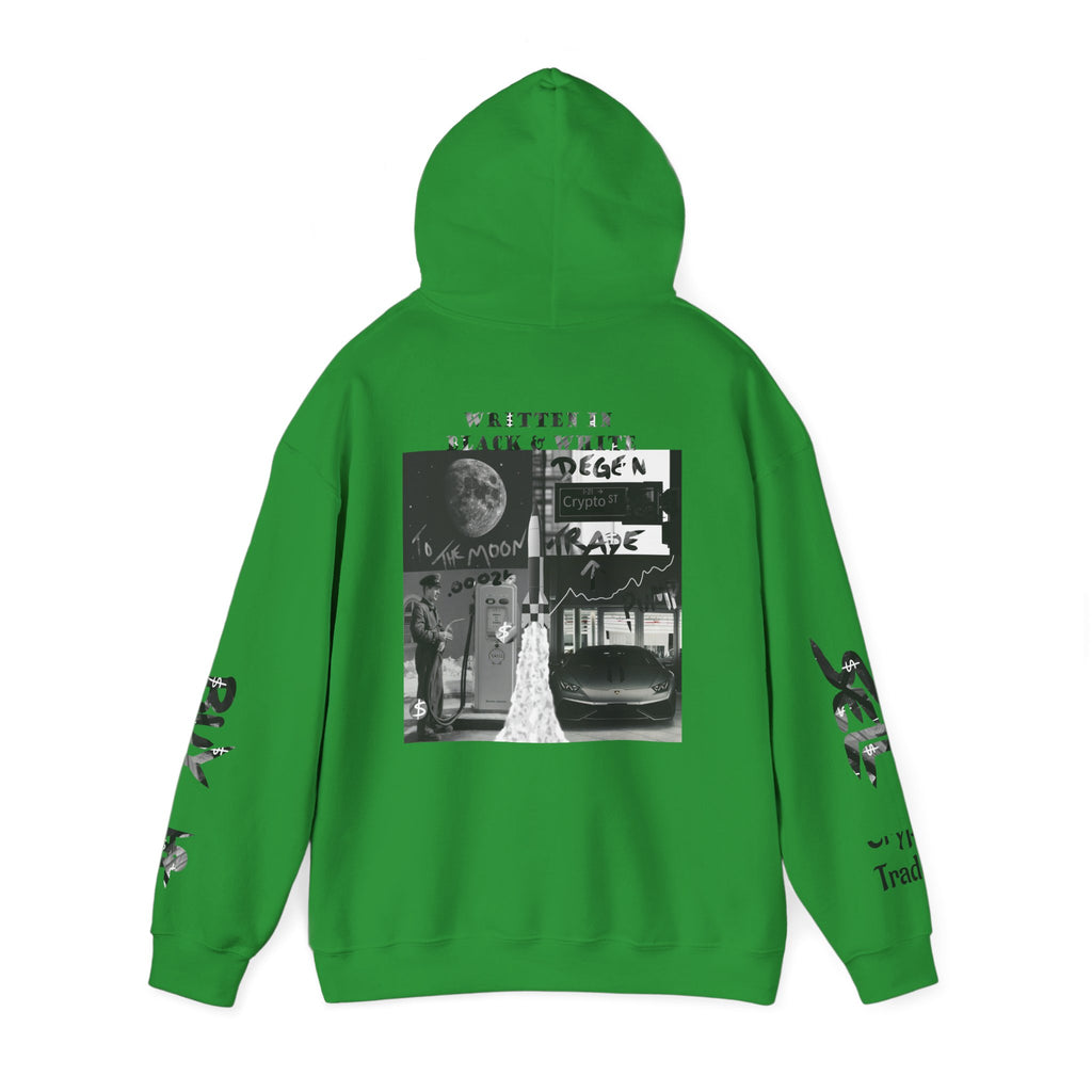 Black & White Crypto Collage Hoodie | Crypt Apparel Graphic Sweatshirt