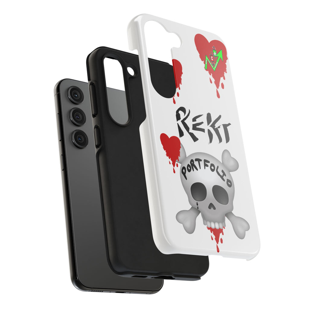 Rekt Portfolio Tough Phone Case — Skull & Dripping Heart Protective Cover