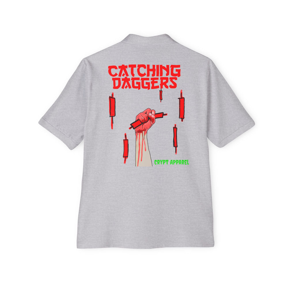 Catching Daggers Crypto Polo — Crypt Apparel Graphic Men's Piqué Shirt