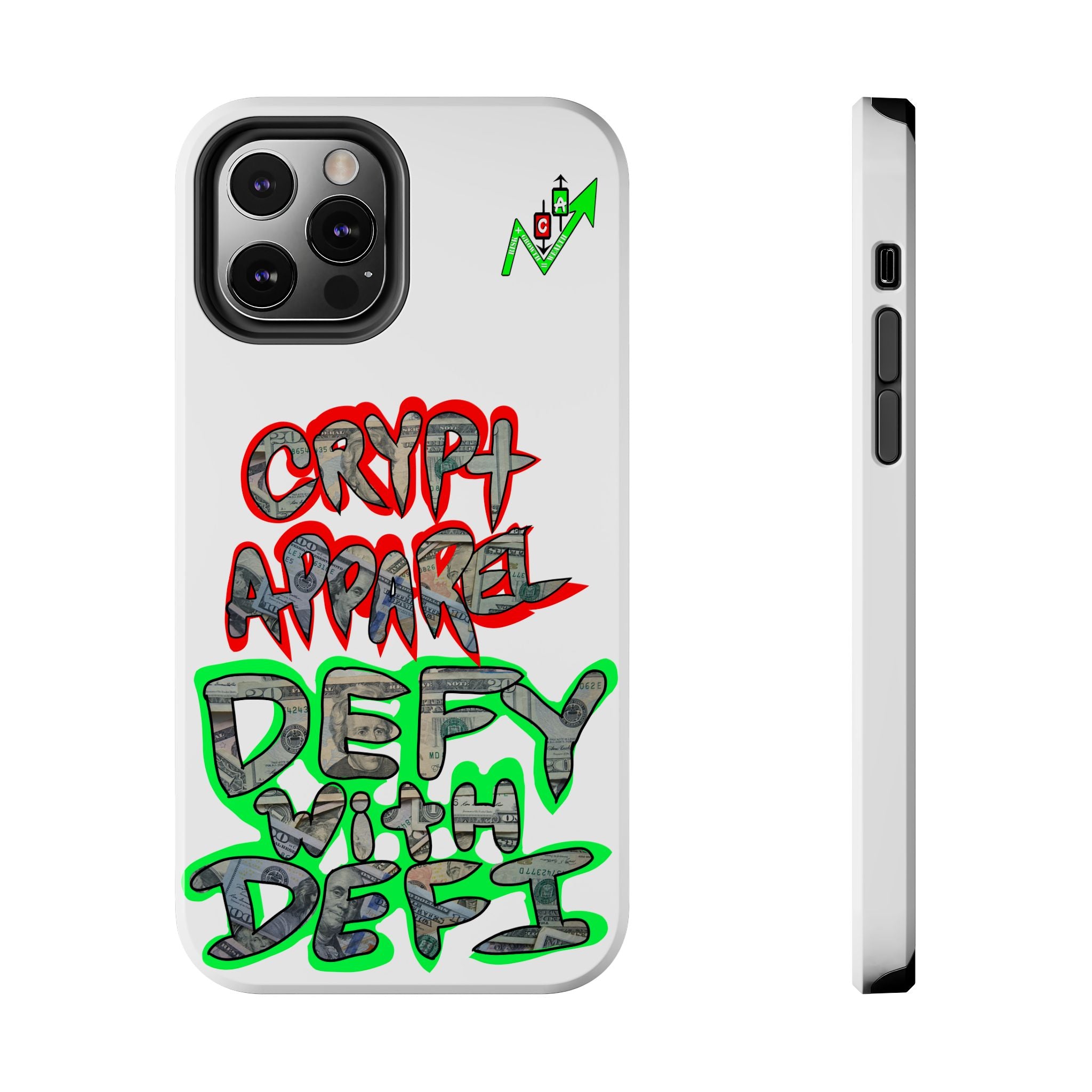 DEFY with DEFI Tough Phone Case — "Crypt Apparel: "Money" Graffiti Crypto Design