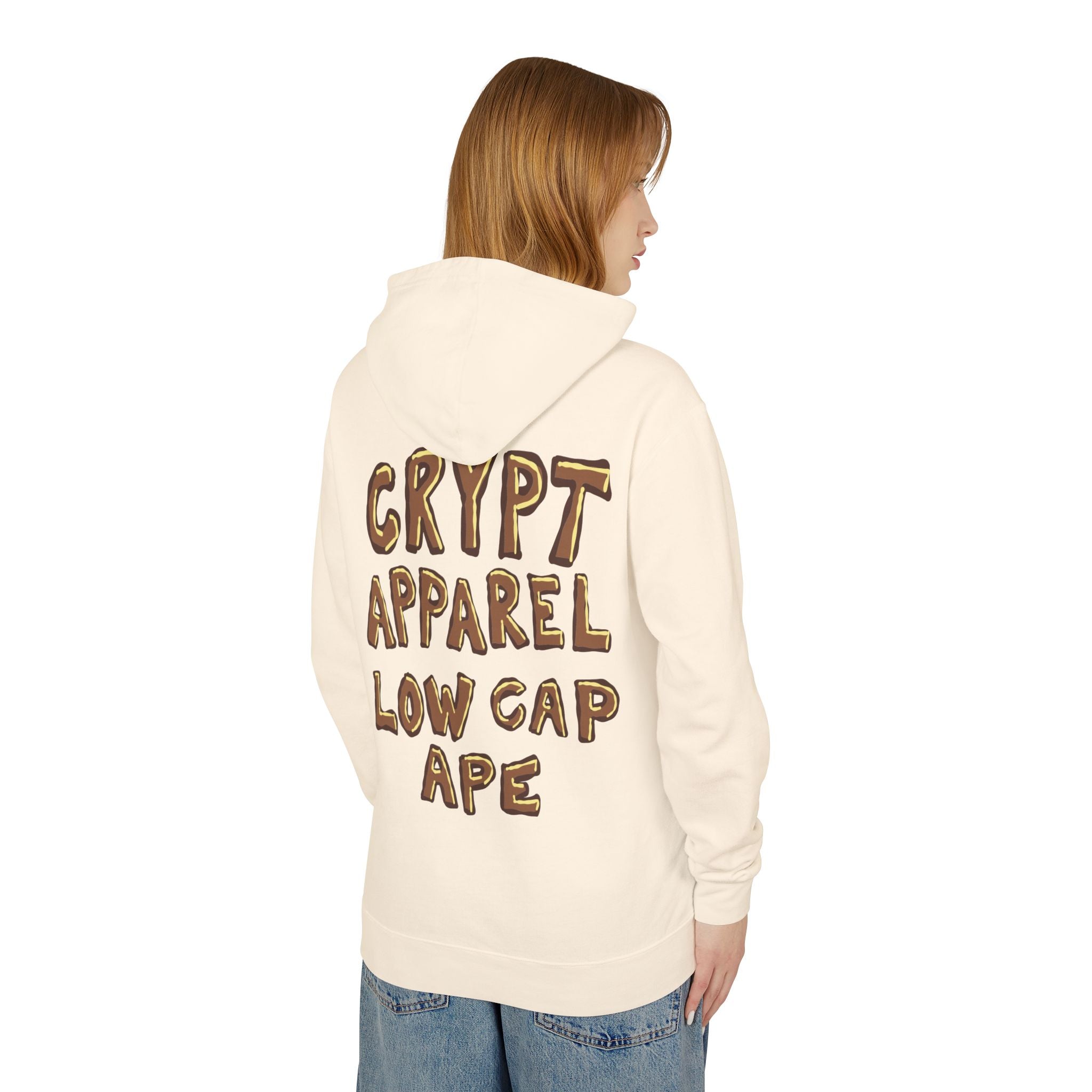 Low Cap Ape Meme Coin Hoodie — Crypt Apparel Cryptocurrency Graphic Pullover