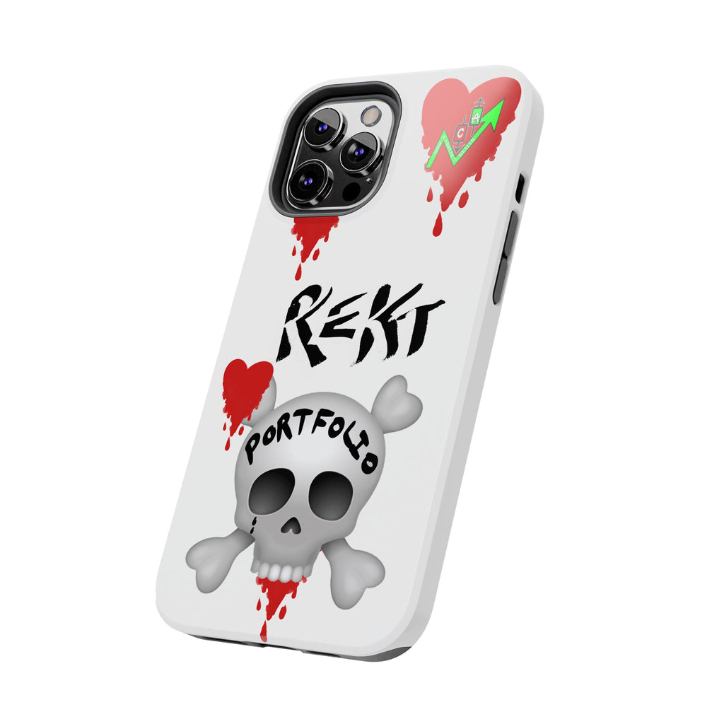 Rekt Portfolio Tough Phone Case — Skull & Dripping Heart Protective Cover