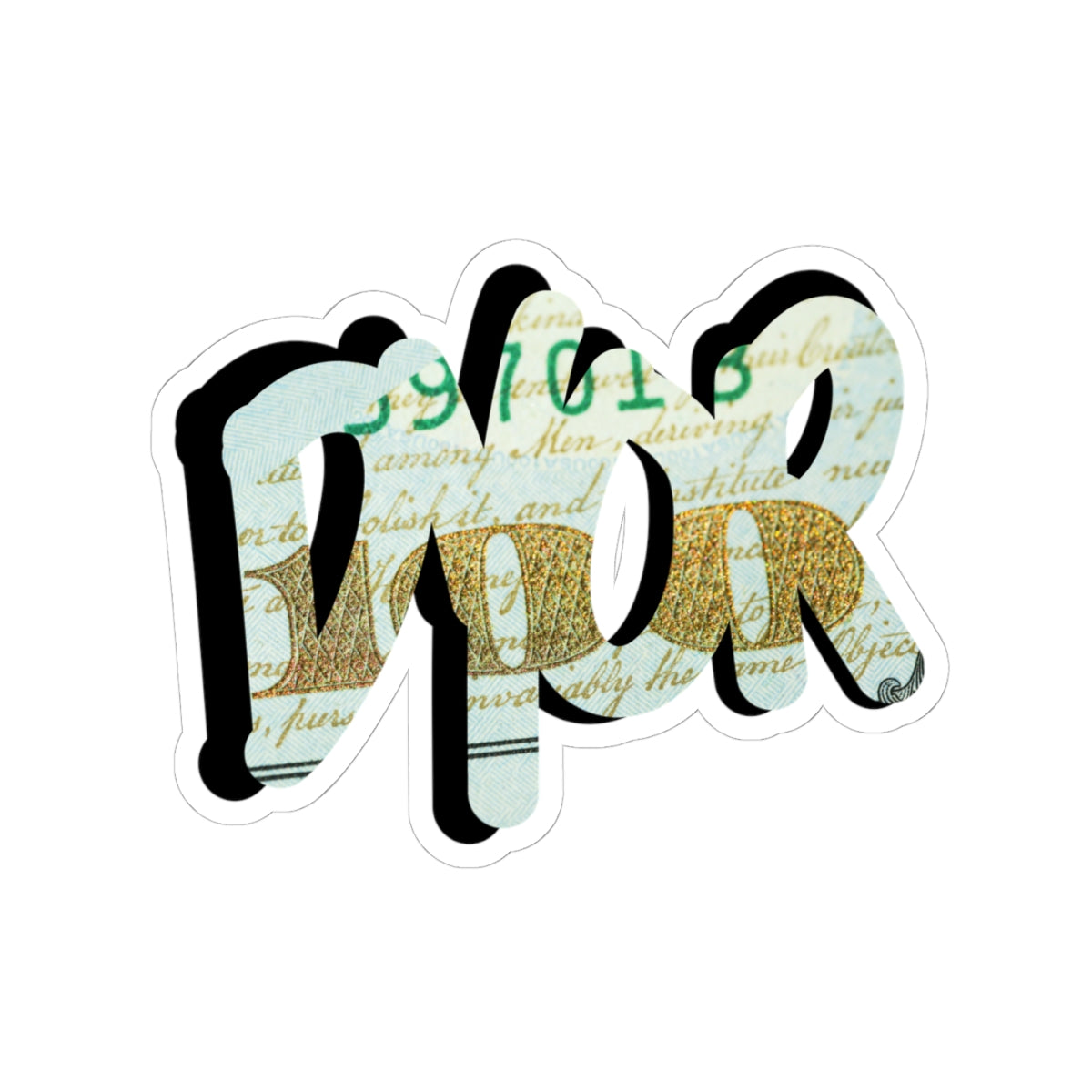 DYOR Graffiti Script Crypto Kiss-Cut Sticker — Crypt Apparel Retro Money Script Laptop Decal