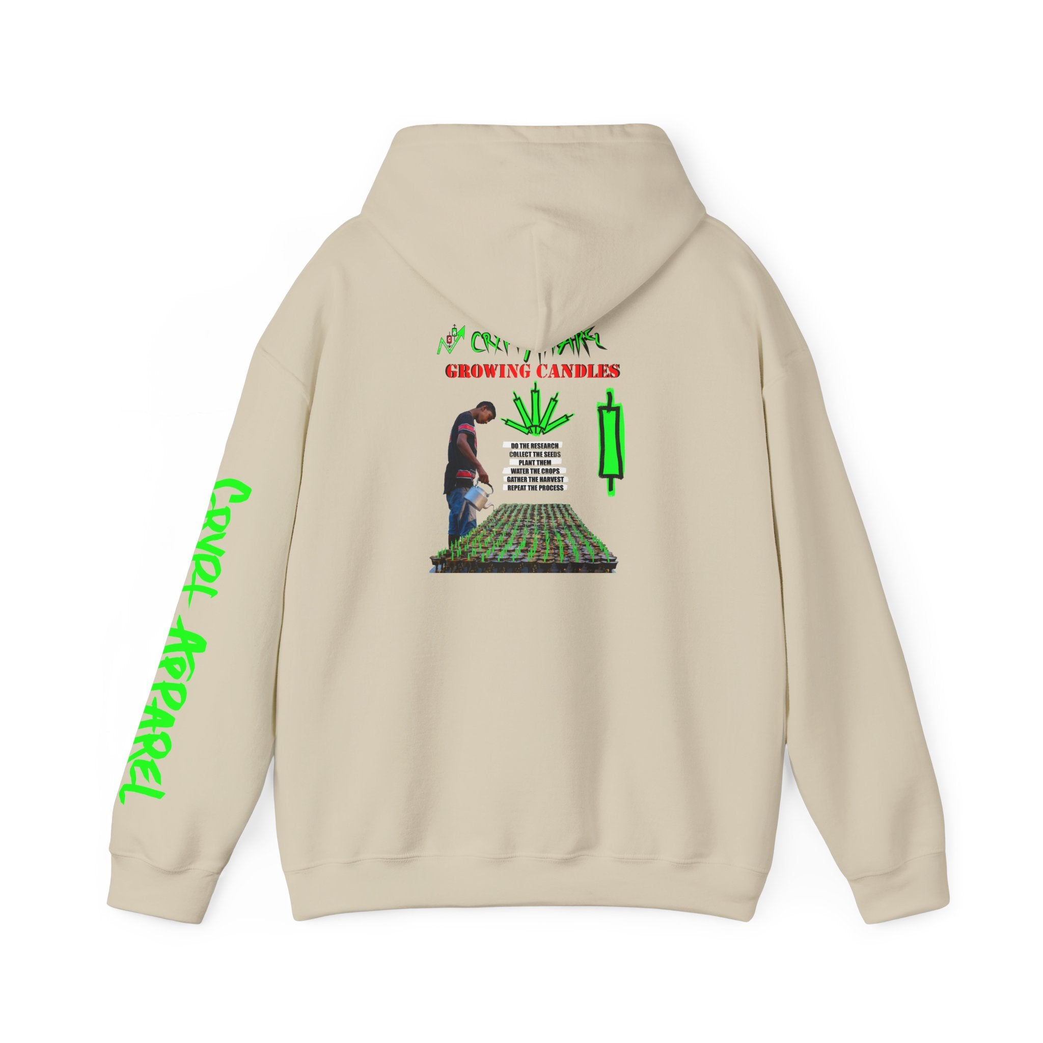 Growing Candles Crypto Hoodie | Crypt Apparel Nurturing Charts