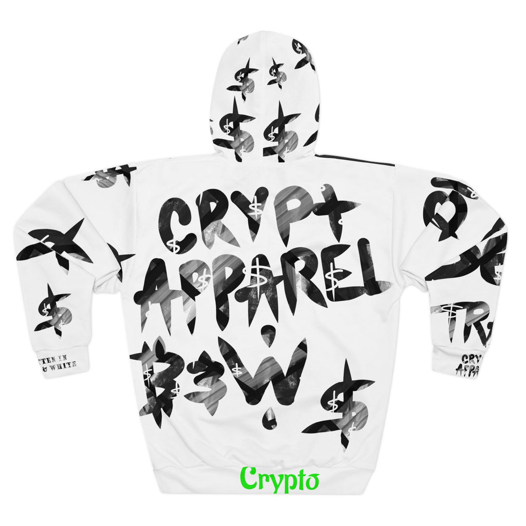 Crypto B&W Hoodie | Collage Streetwear, Crypt Apparel