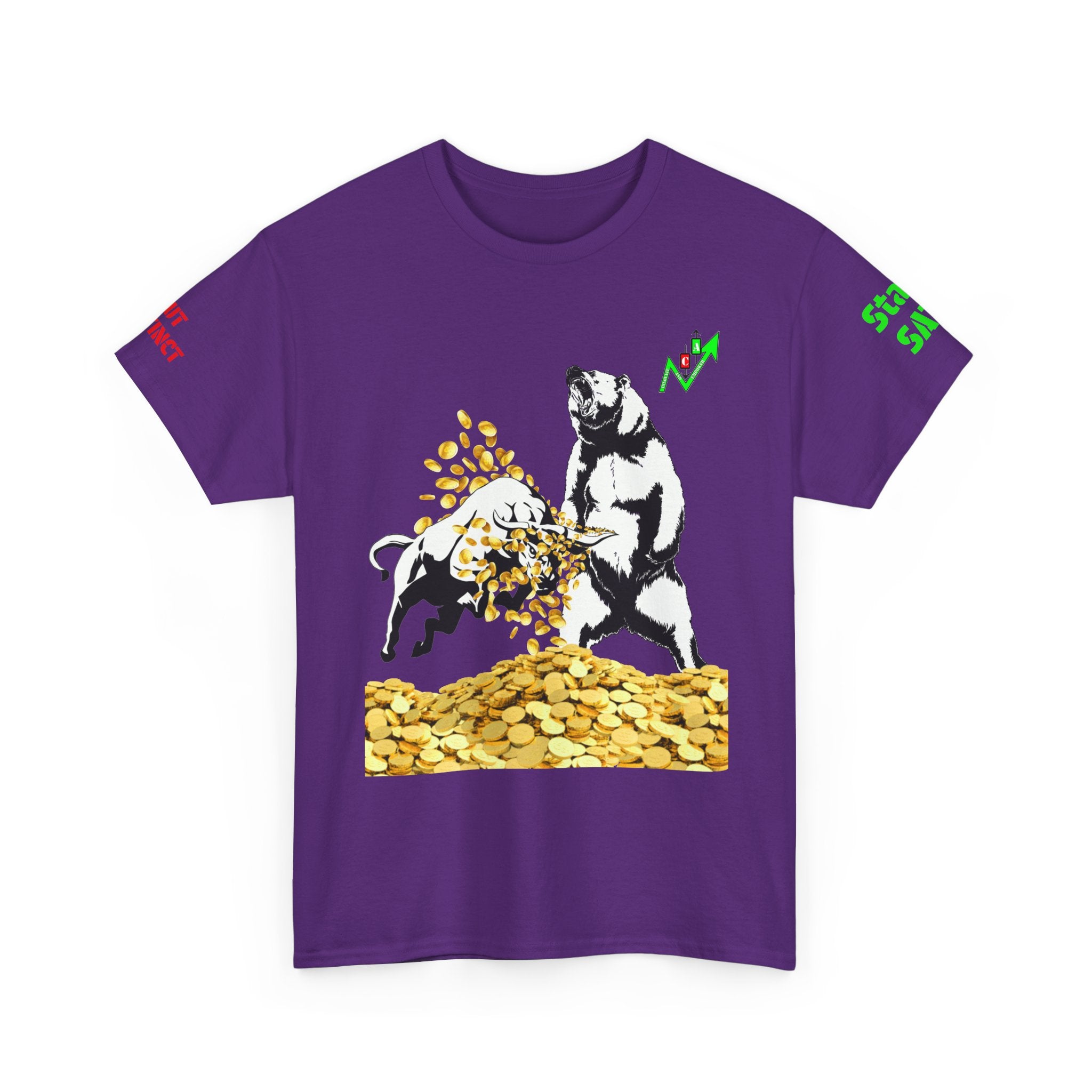 Gut Instinct Bear vs Bull Stock Market T‑Shirt — Crypt Apparel "Slay The Bears" Graphic Tee