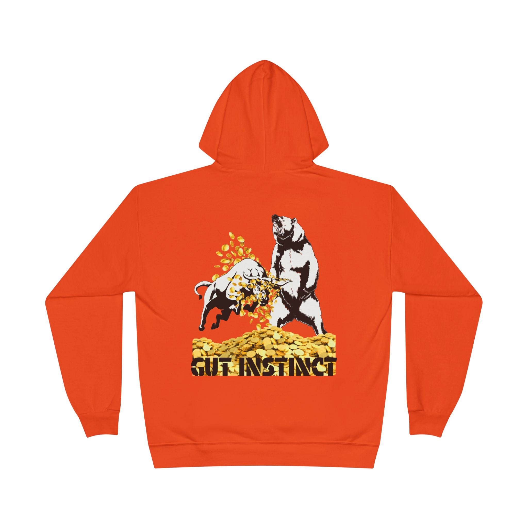 Gut Instinct Bull vs Bear Crypto Hoodie - Dual Sided Slay The Bears Streetwear Pullover