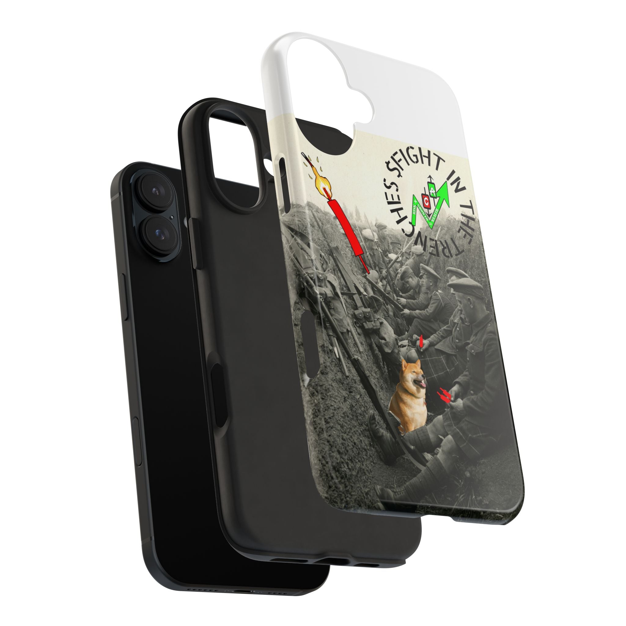 The Trenches Tough Phone Case — Crypt Apparel Trench Dog & Candle Design
