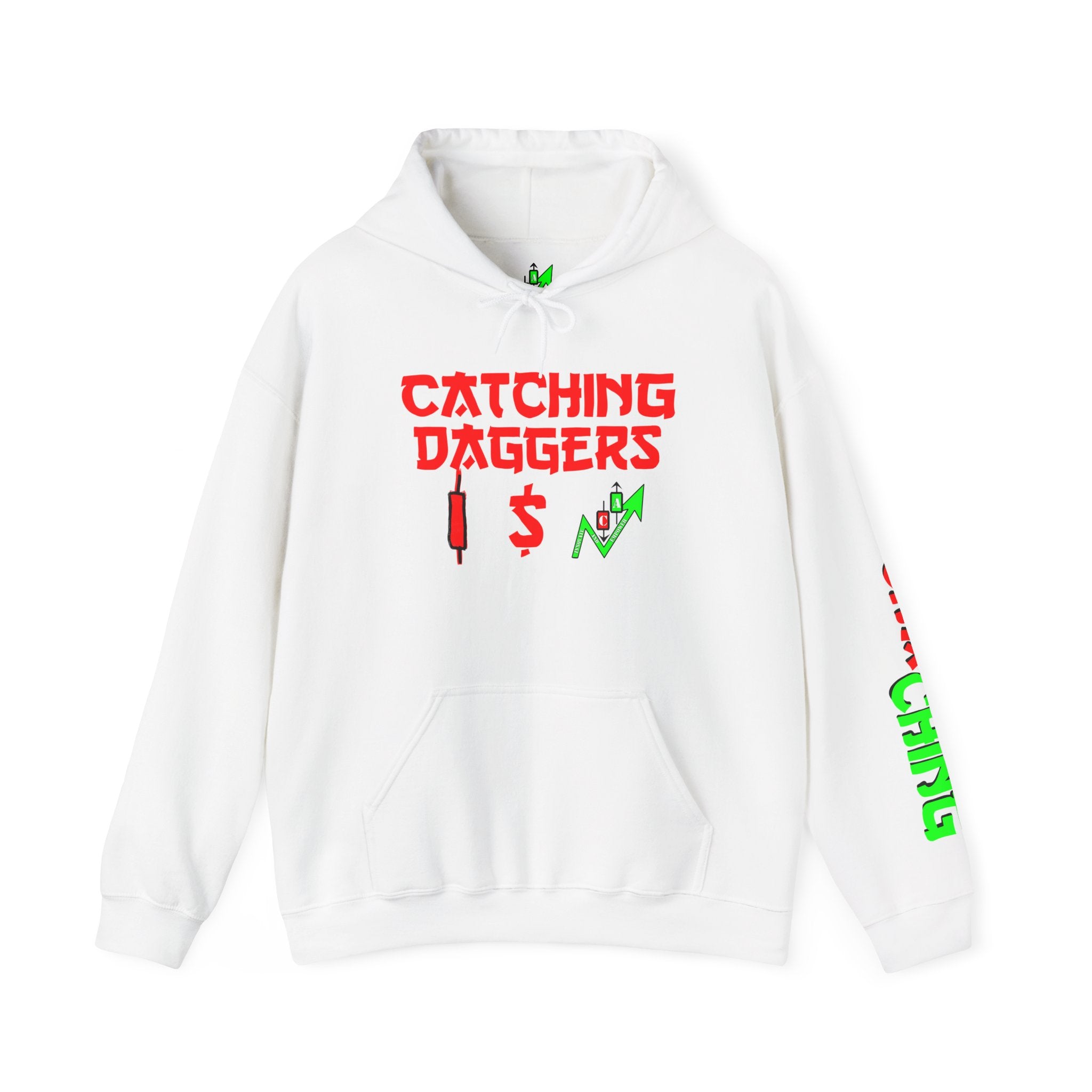 Catching Daggers Crypto Hoodie — Crypt Apparel Graphic Streetwear Pullover with Candle Motif