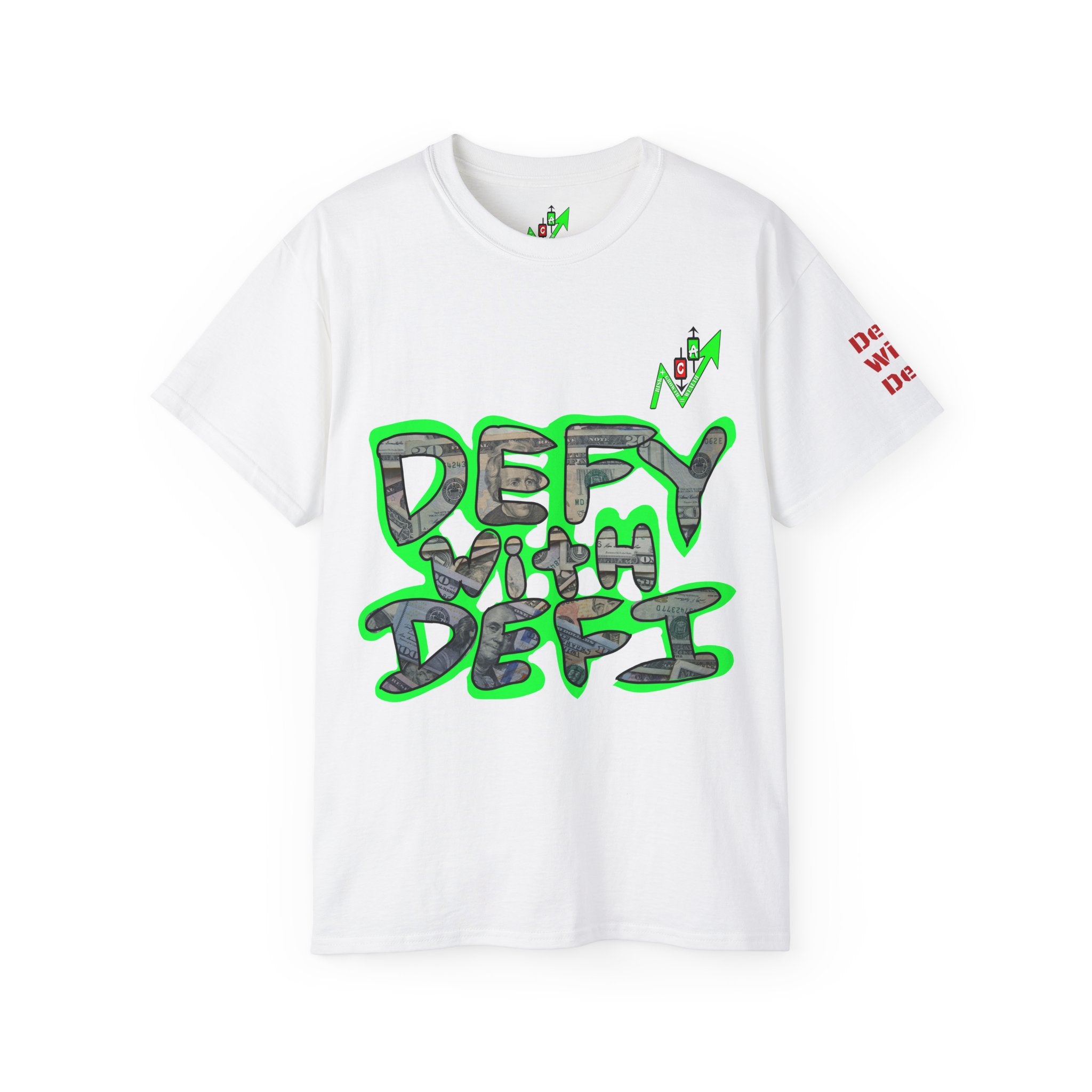 Defy with DEFI graffiti style graphic t-shirt by Crypt Apparel