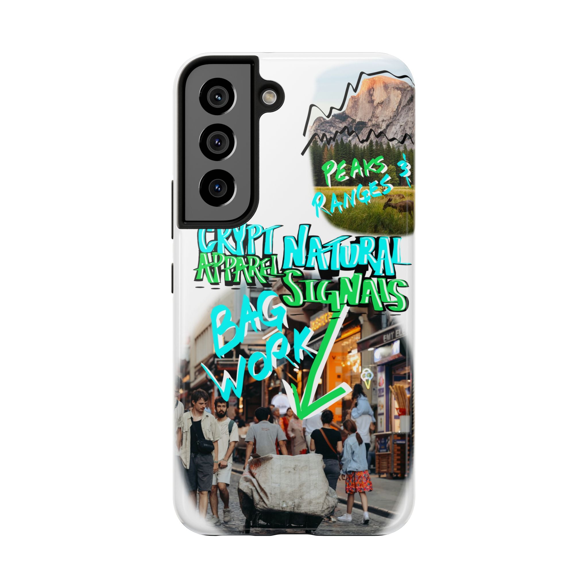 Natural Signals Tough Phone Case — Crypt Apparel Street Collage Design