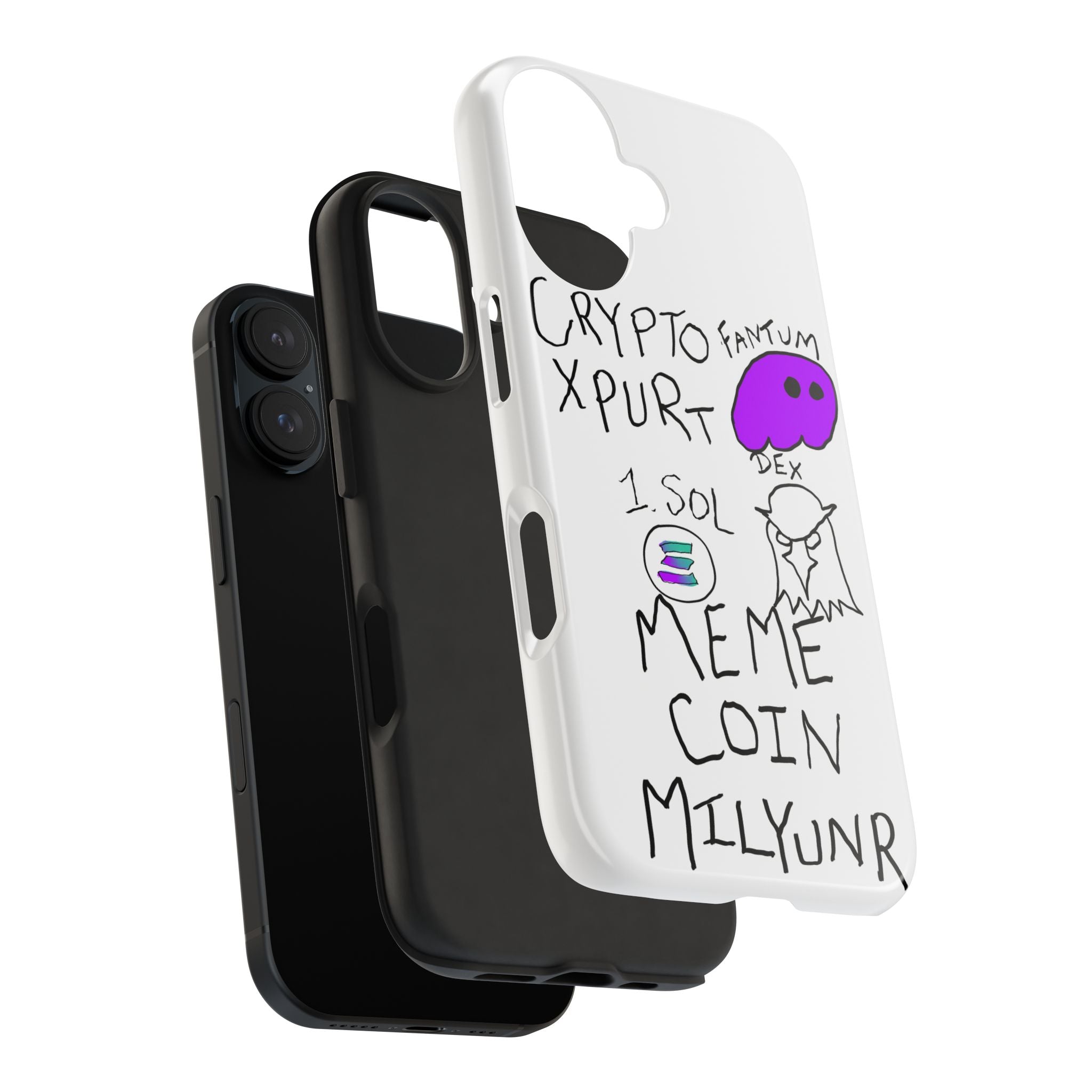 Meme Coin Millionaire Tough Phone Case — Crypto Meme Coin Doodle Design ("Meme Coin Milyunr")